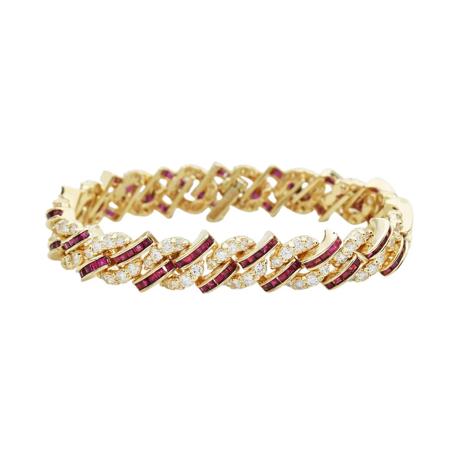 Mid-Century Ruby Diamond Bracelet