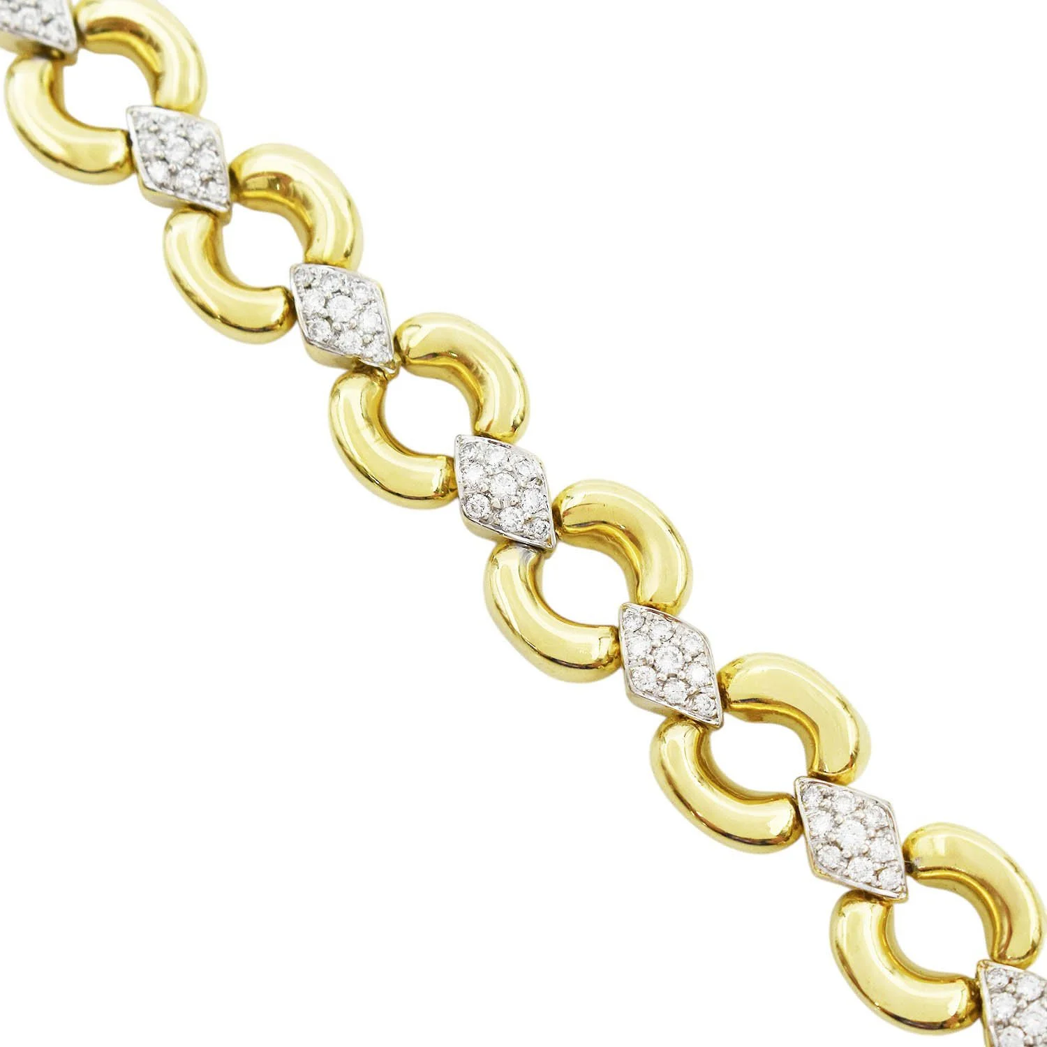 Vintage 18K Fancy Link Diamond Bracelet