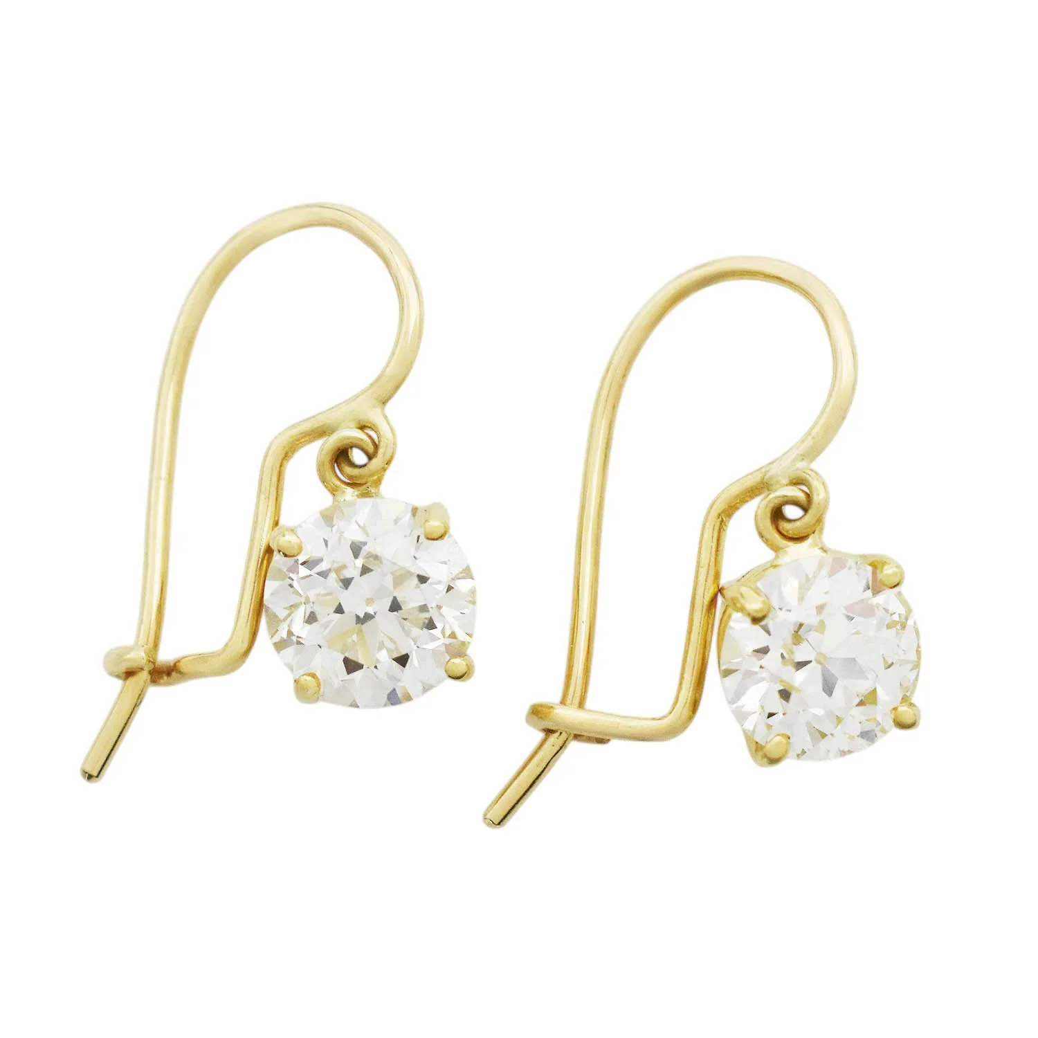 18K Diamond Dangle Earrings - GIA 2.76CTTW