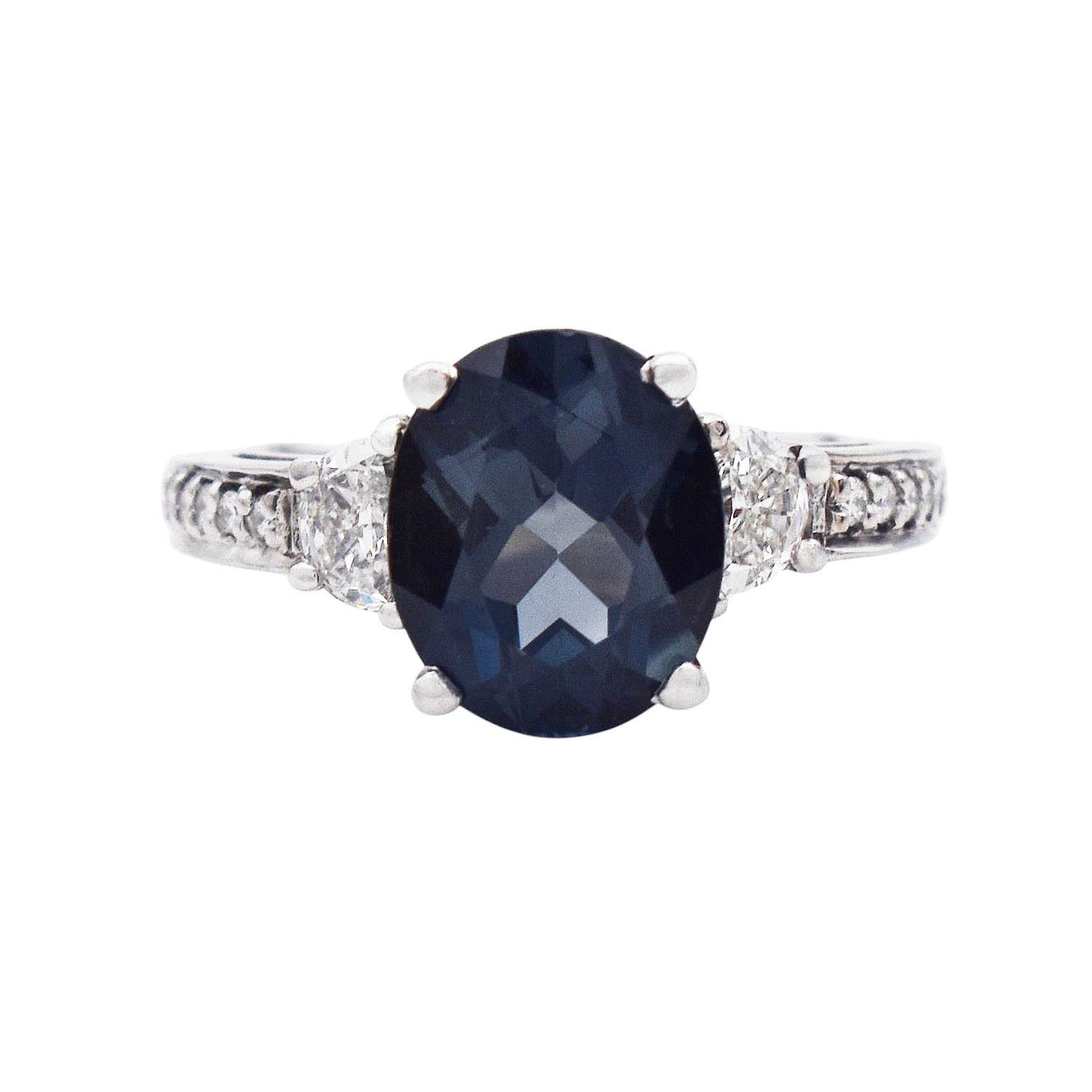 Blue Topaz Diamond Ring