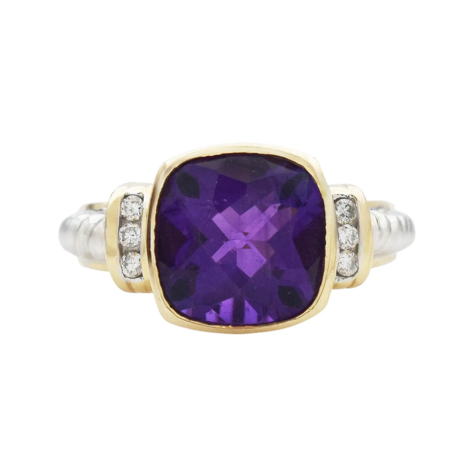 Vintage Amethyst Diamond Ring