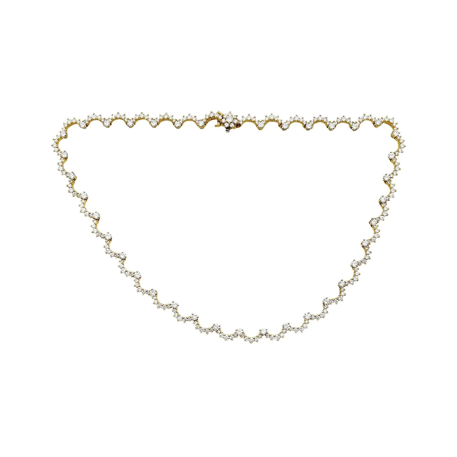 Fancy Link Diamond Necklace Gold