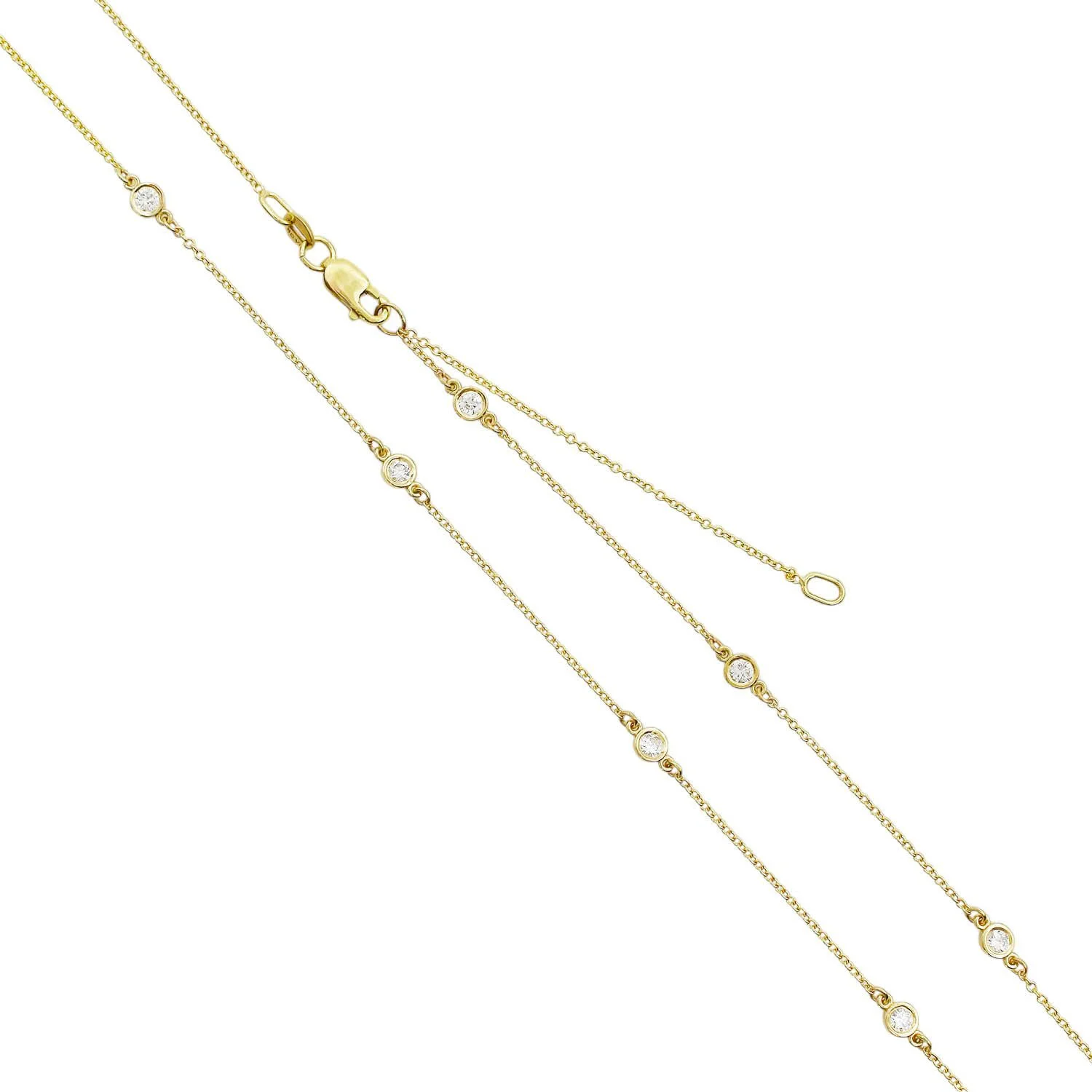 0.49 Carat Diamond Station Necklace - Adjustable