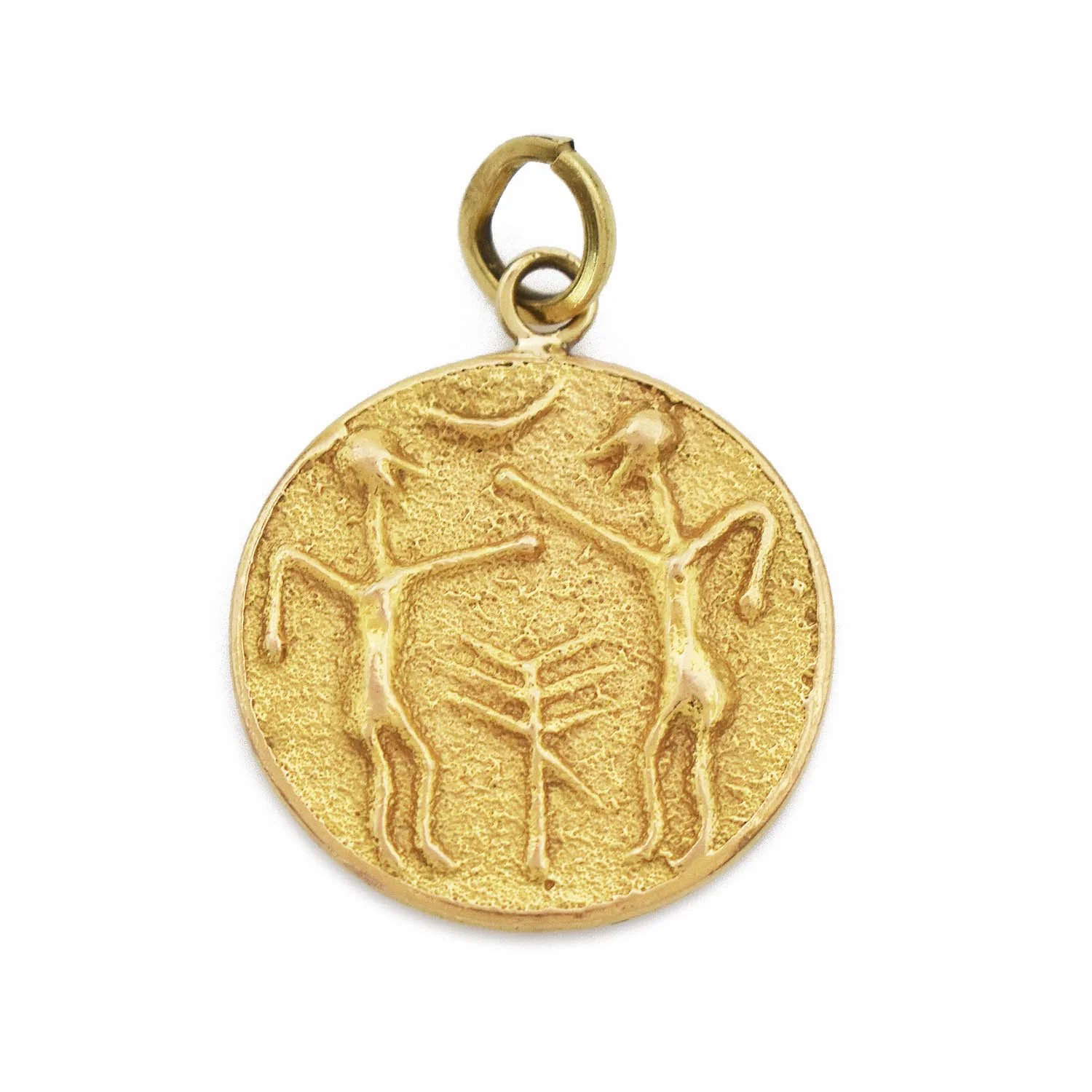 Bahrain Dilmunite Seal Medallion Pendant Gold