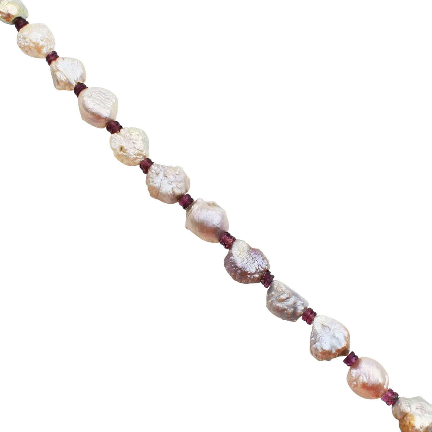 Biwa Pearl Garnet Bracelet
