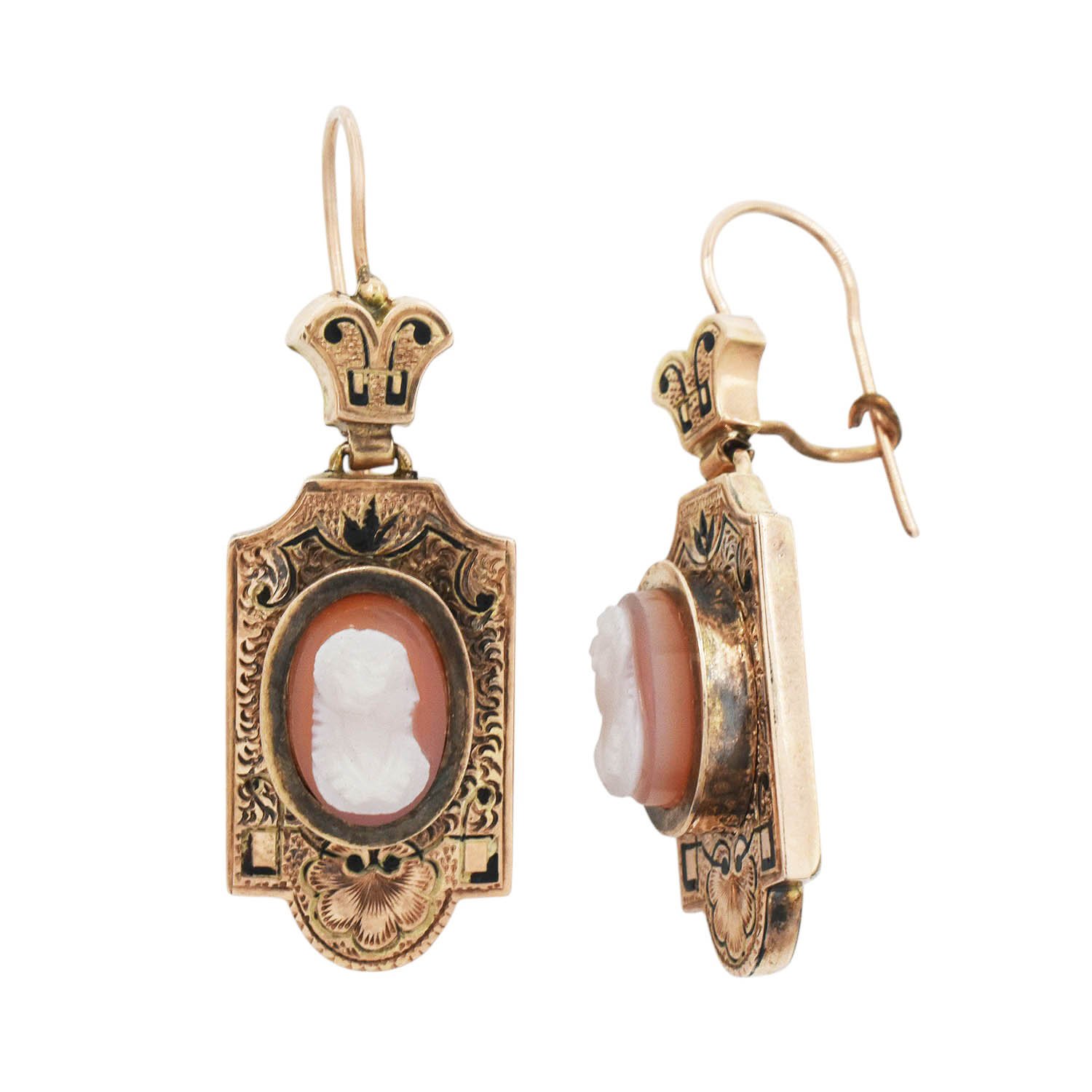 Victorian Cameo Dangle Earrings