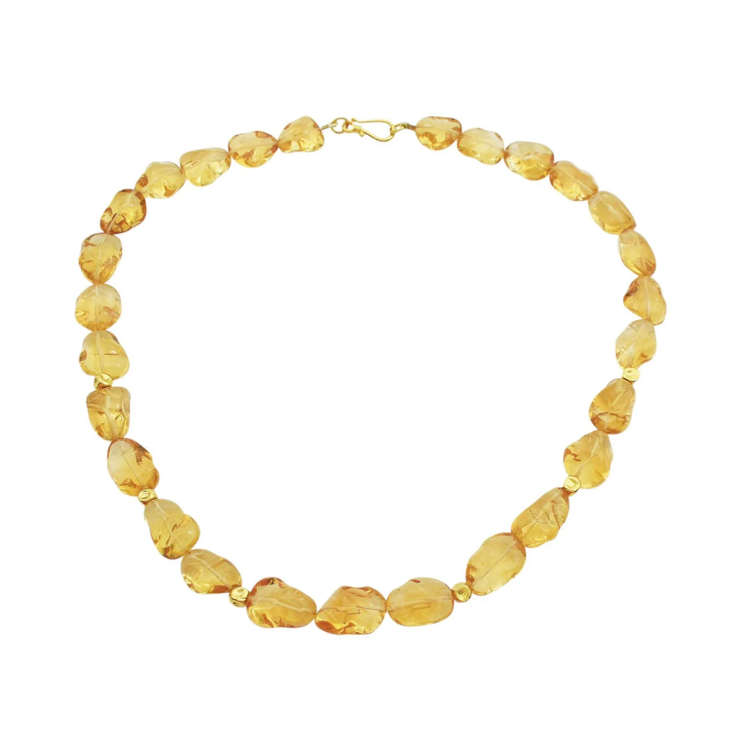 18K Citrine Bead Necklace