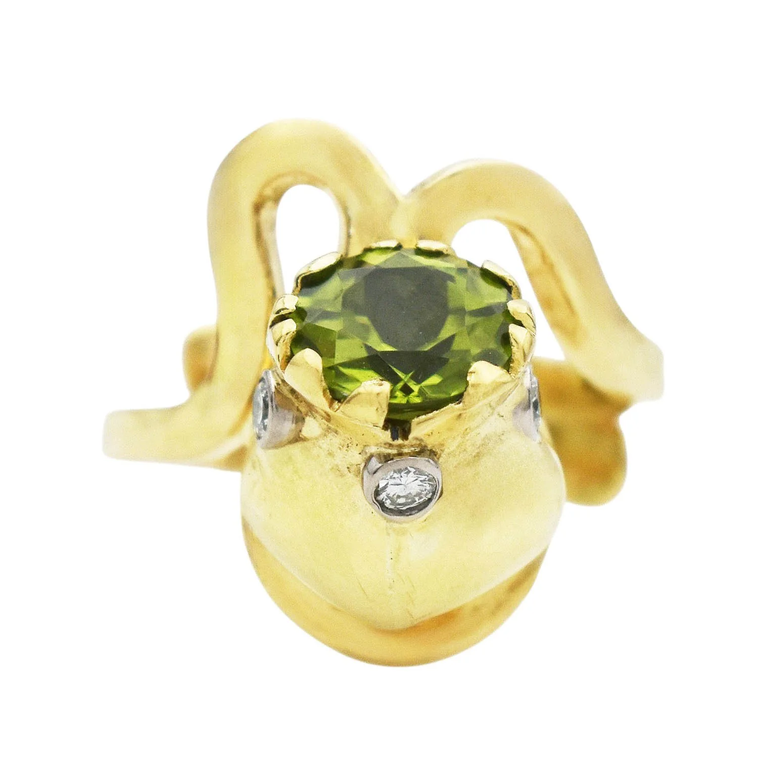 James Cleland 18K Peridot Diamond Pod Ring