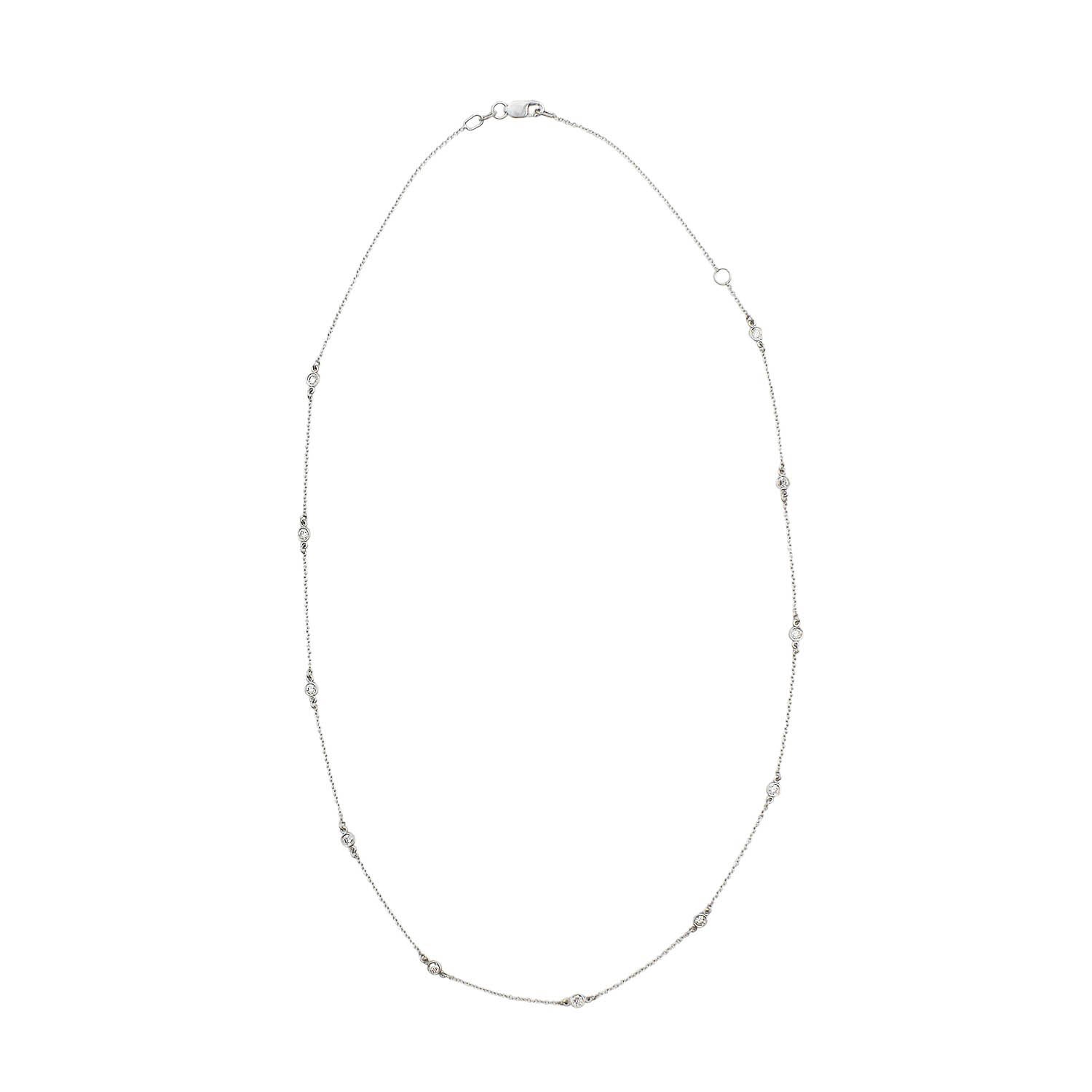 0.50 Carat Adjustable Diamond Station Necklace