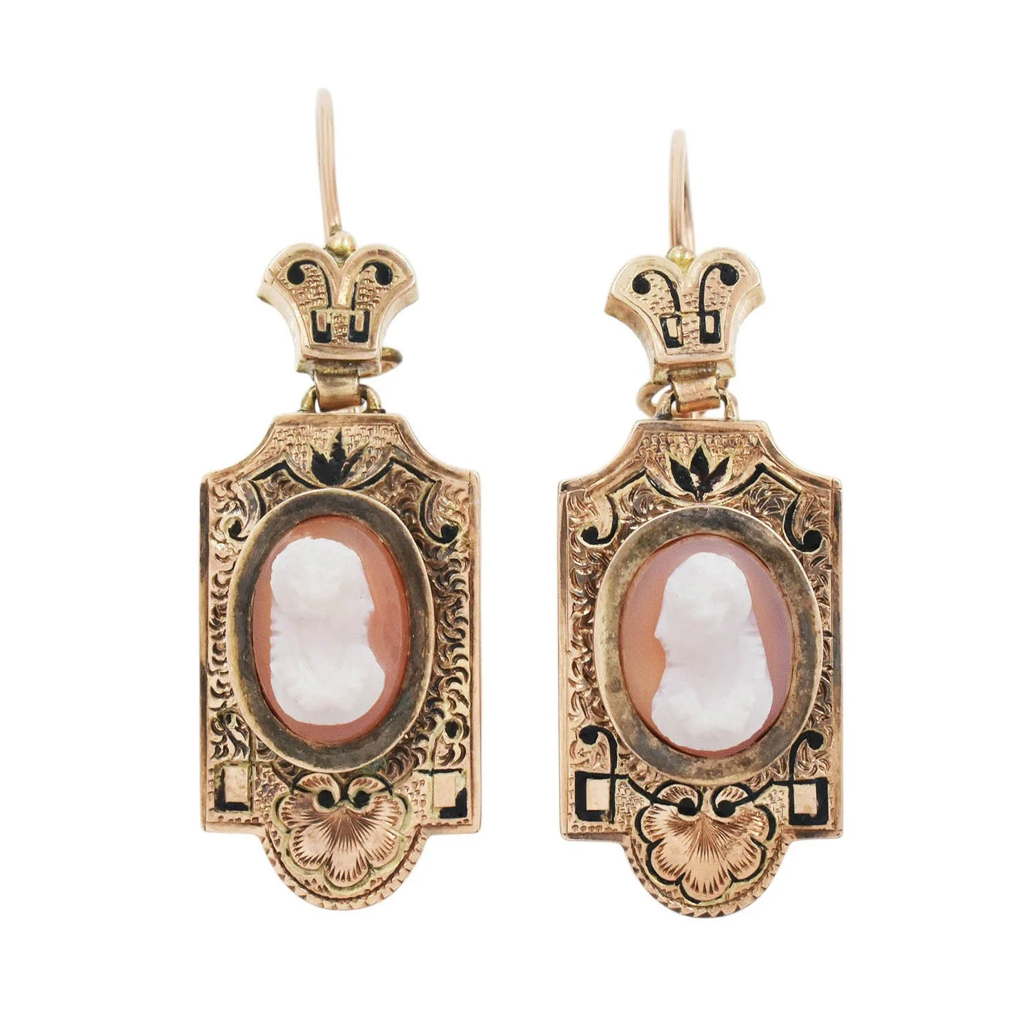 Victorian Cameo Dangle Earrings