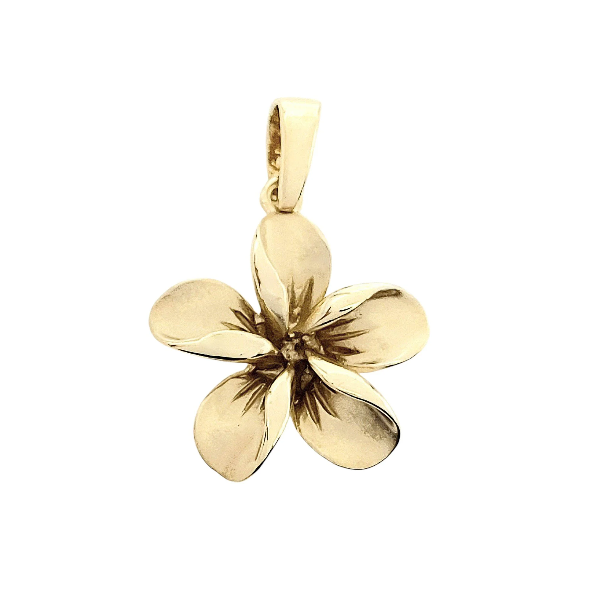 Plumeria Flower Pendant Gold