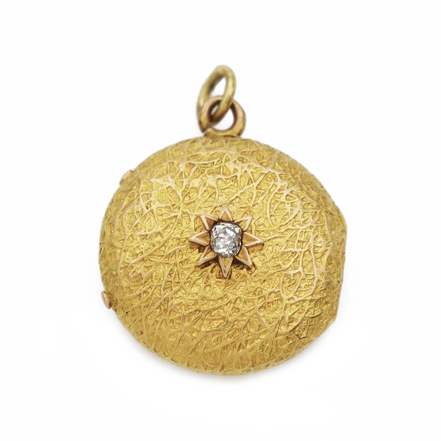 Victorian Diamond Locket Pendant Gold