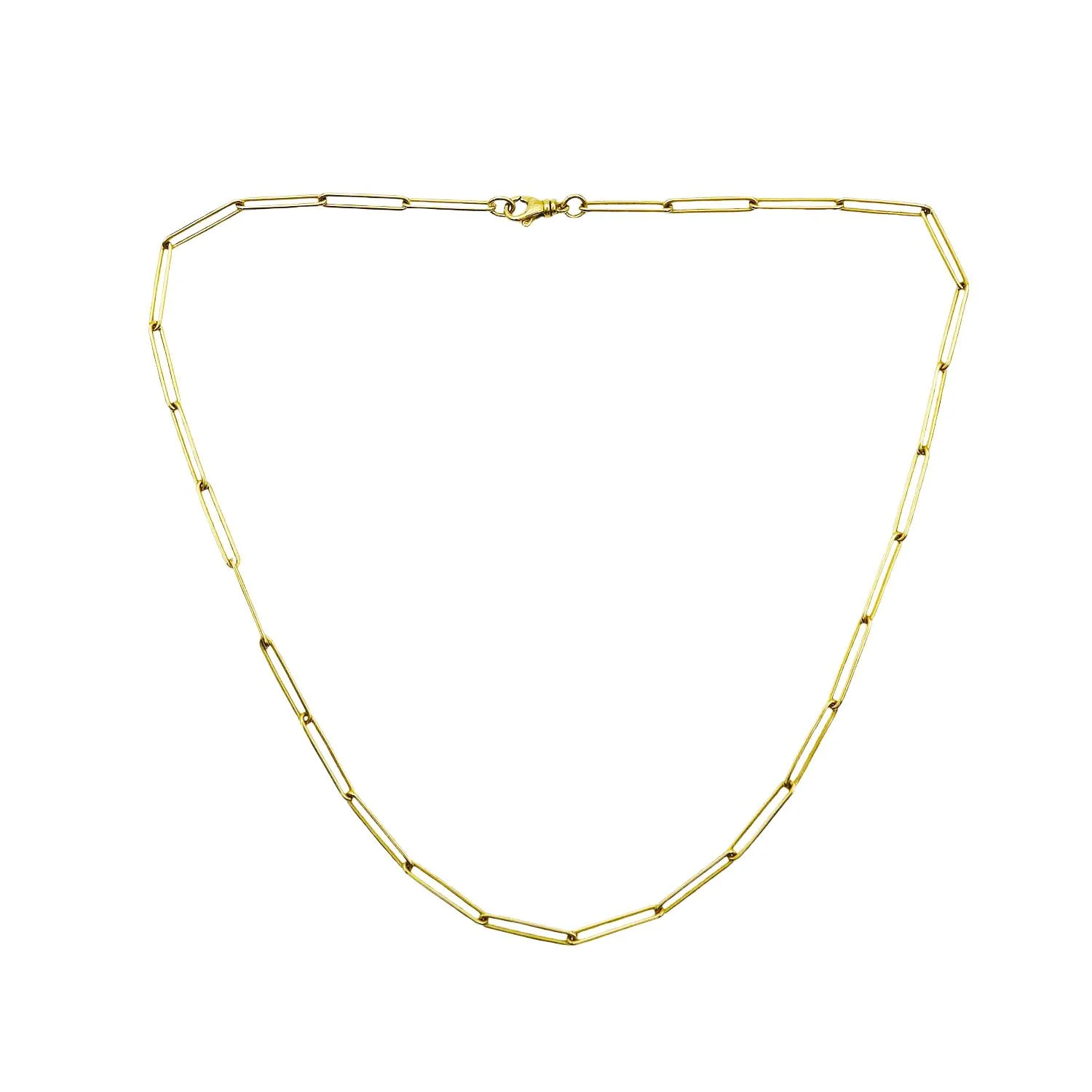 Long Link Paperclip Chain Necklace Gold