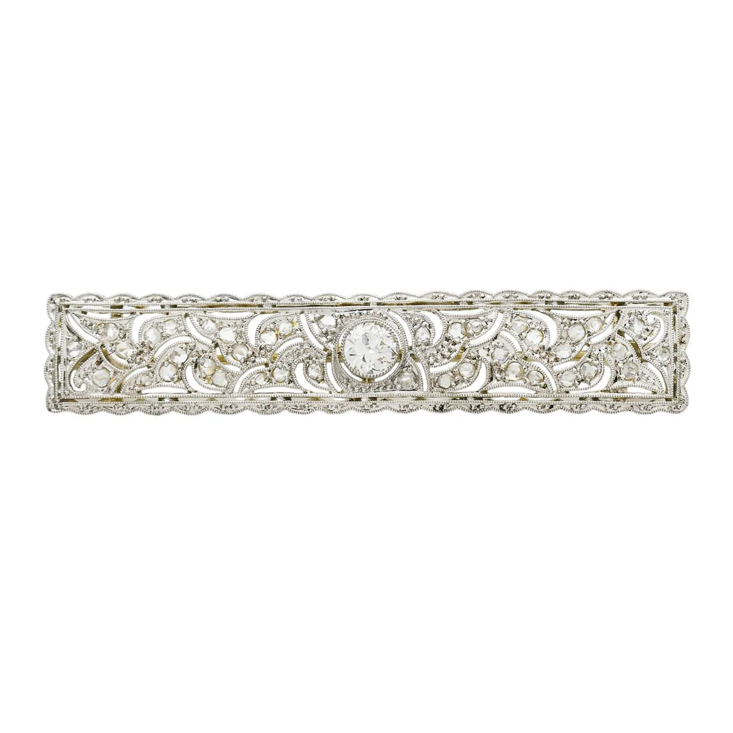 18K Edwardian Diamond Bar Pin