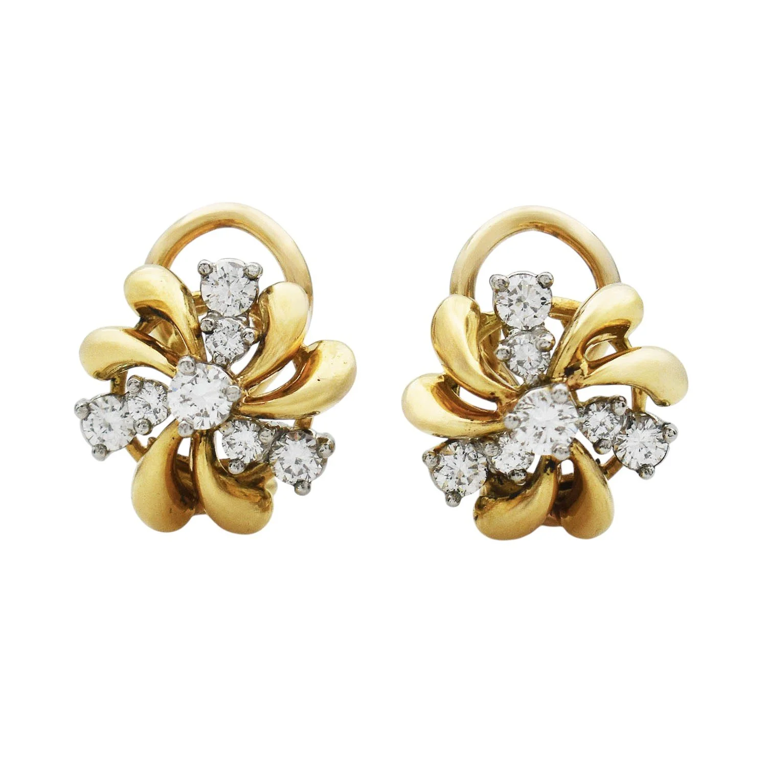 18K Vintage Diamond Earrings