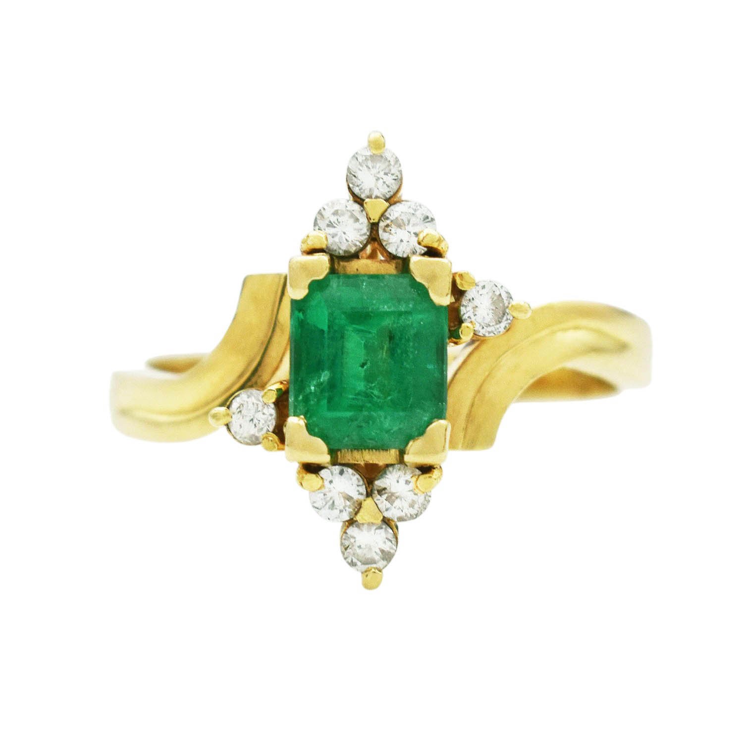 Emerald Diamond Ring Gold