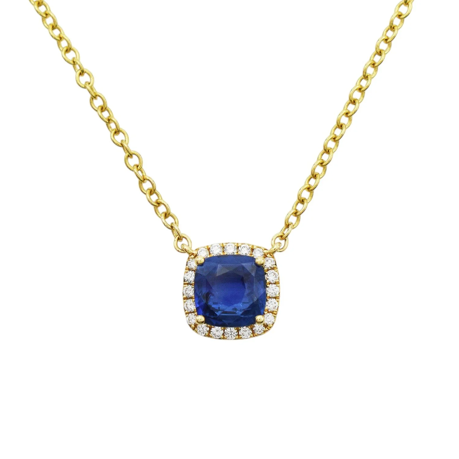 1.22 Carat Sapphire Diamond Necklace