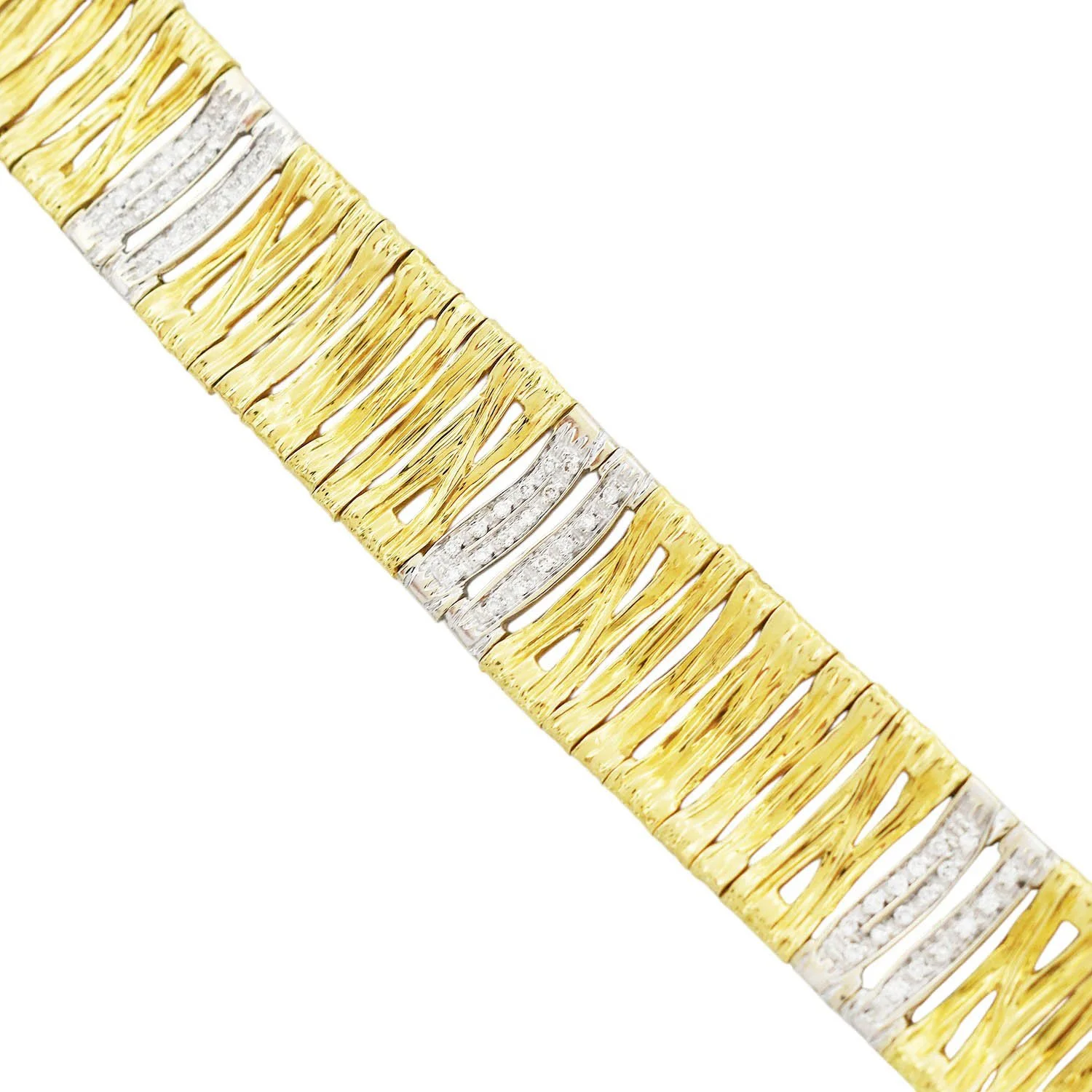 18K Roberto Coin Elephant Skin Diamond Bracelet