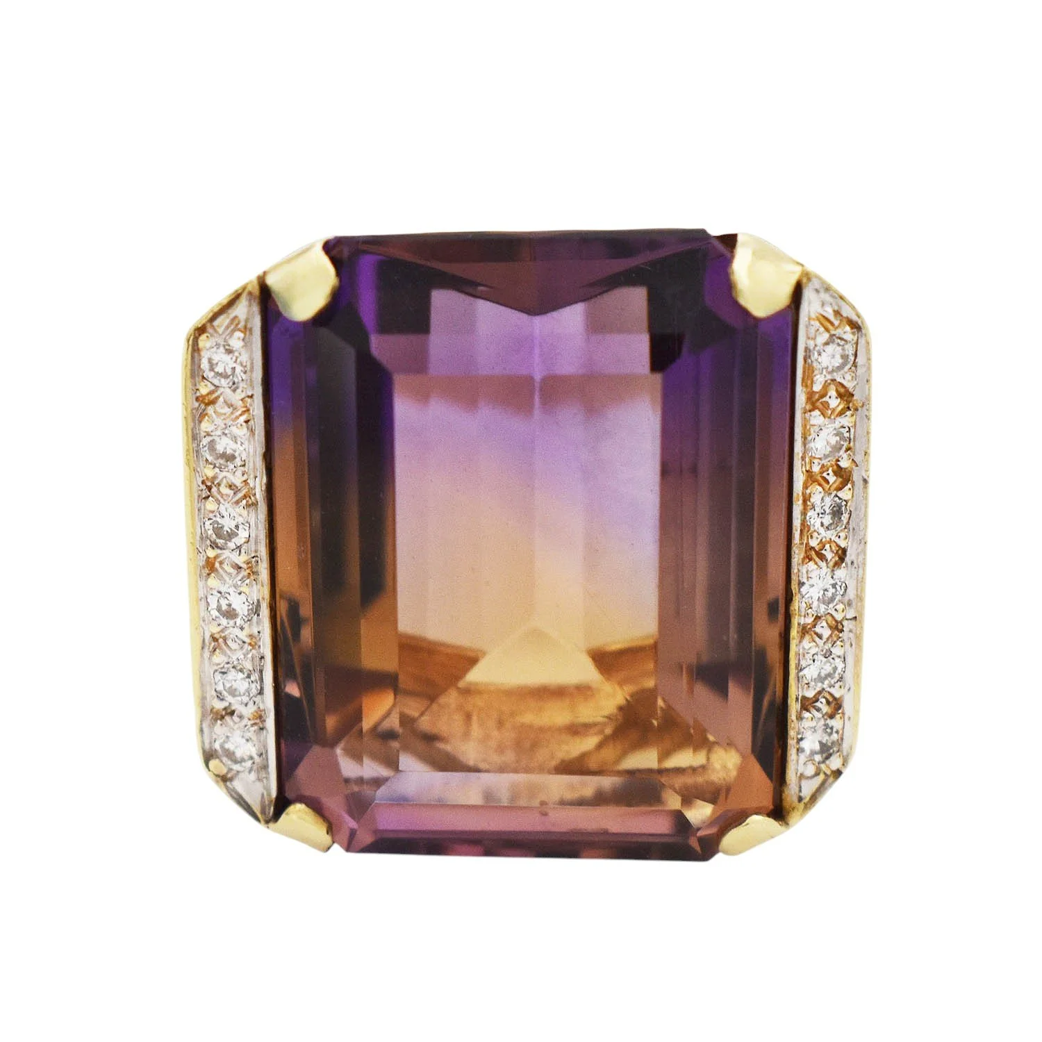 21.56 Carat Ametrine and Diamond Ring