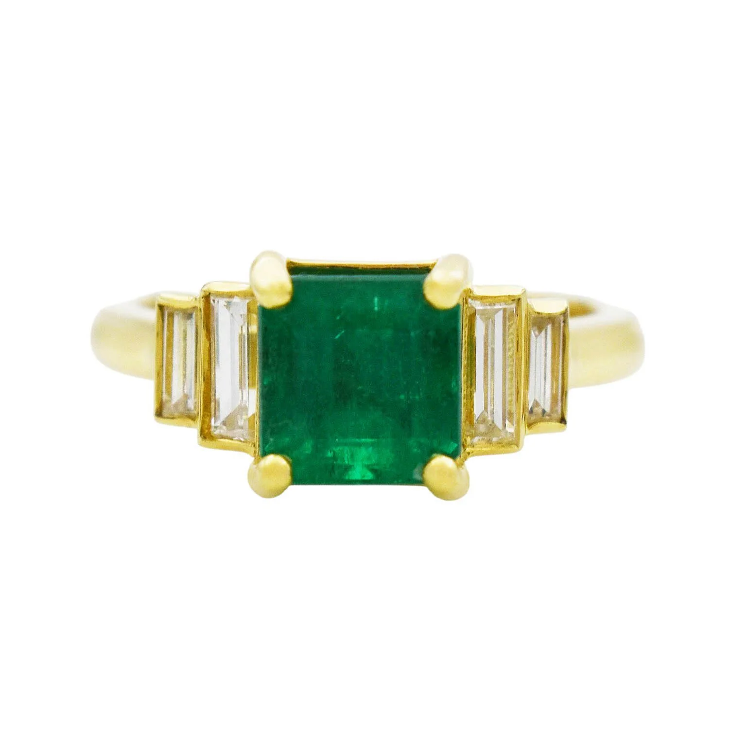 18K Emerald Diamond Ring - GIA Colombian