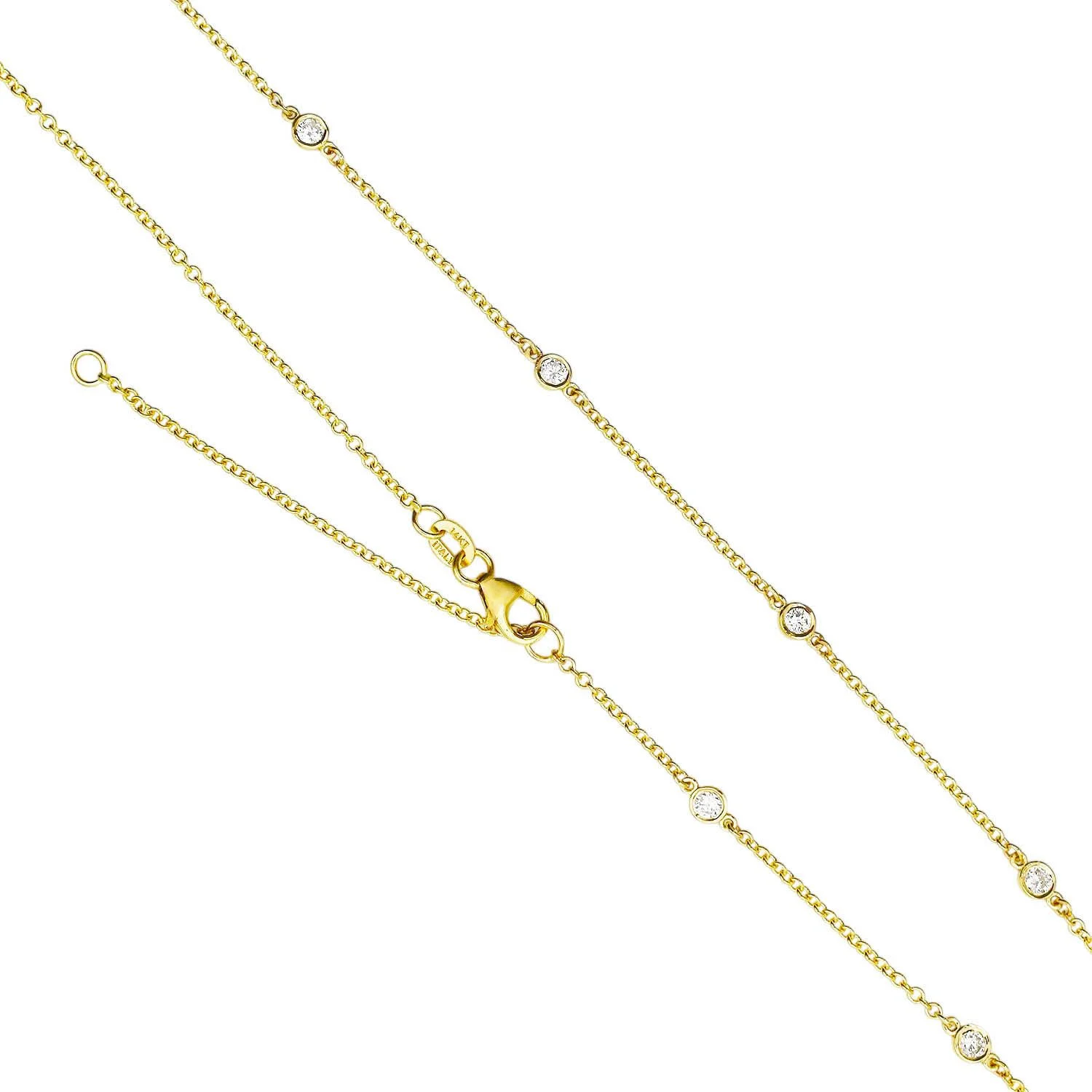 0.78 Carat Diamond Station Necklace - Adjustable