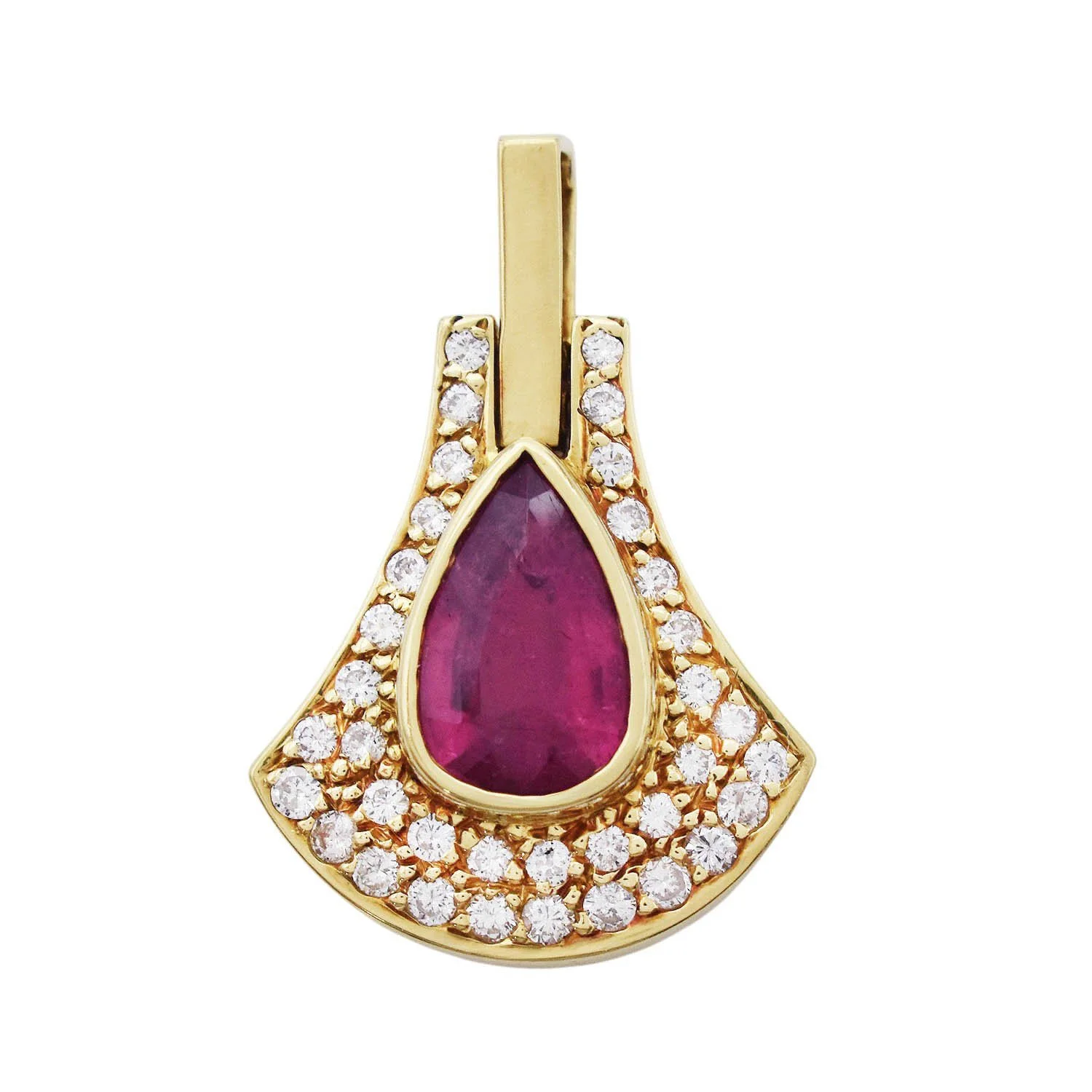 Pink Tourmaline and Diamond Enhancer Pendant