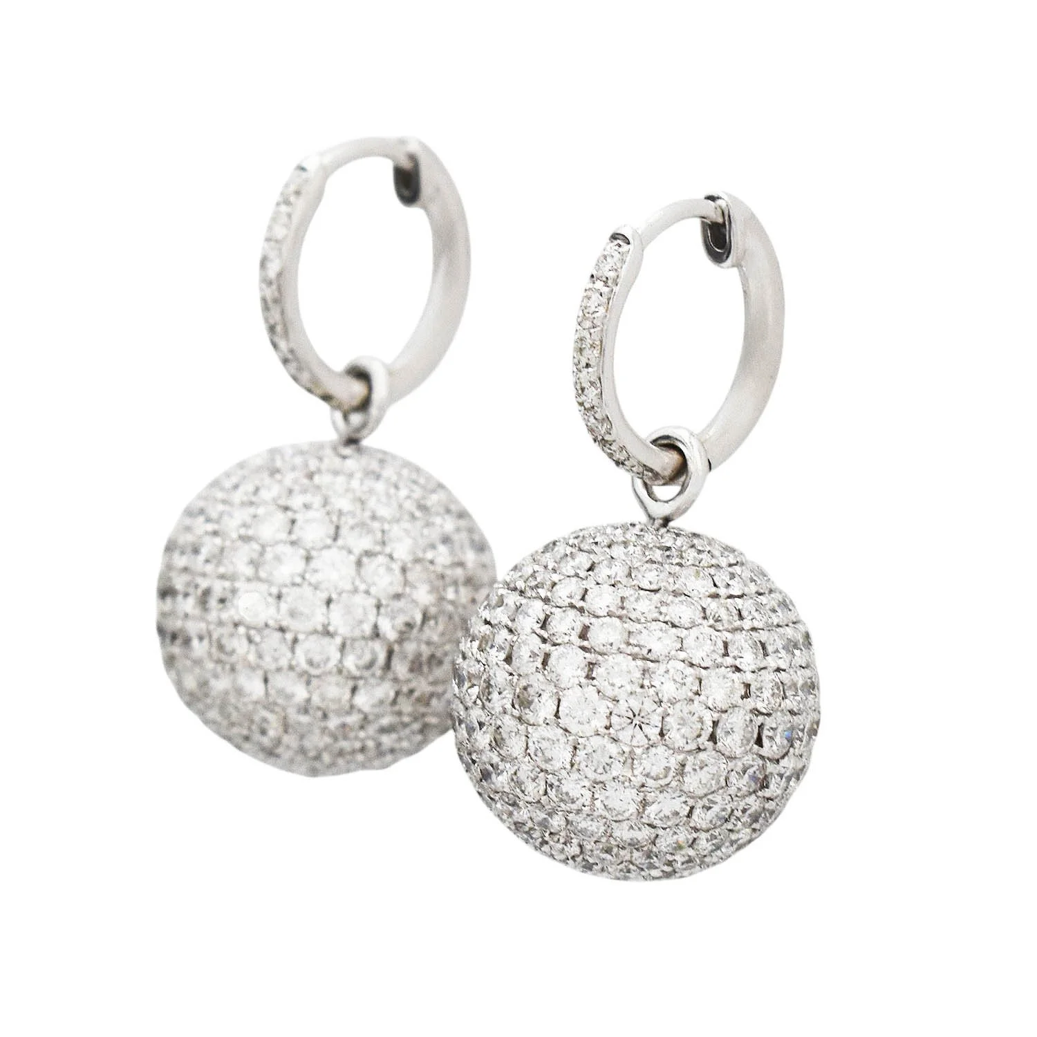 8 Carat Diamond Ball Dangle Earrings