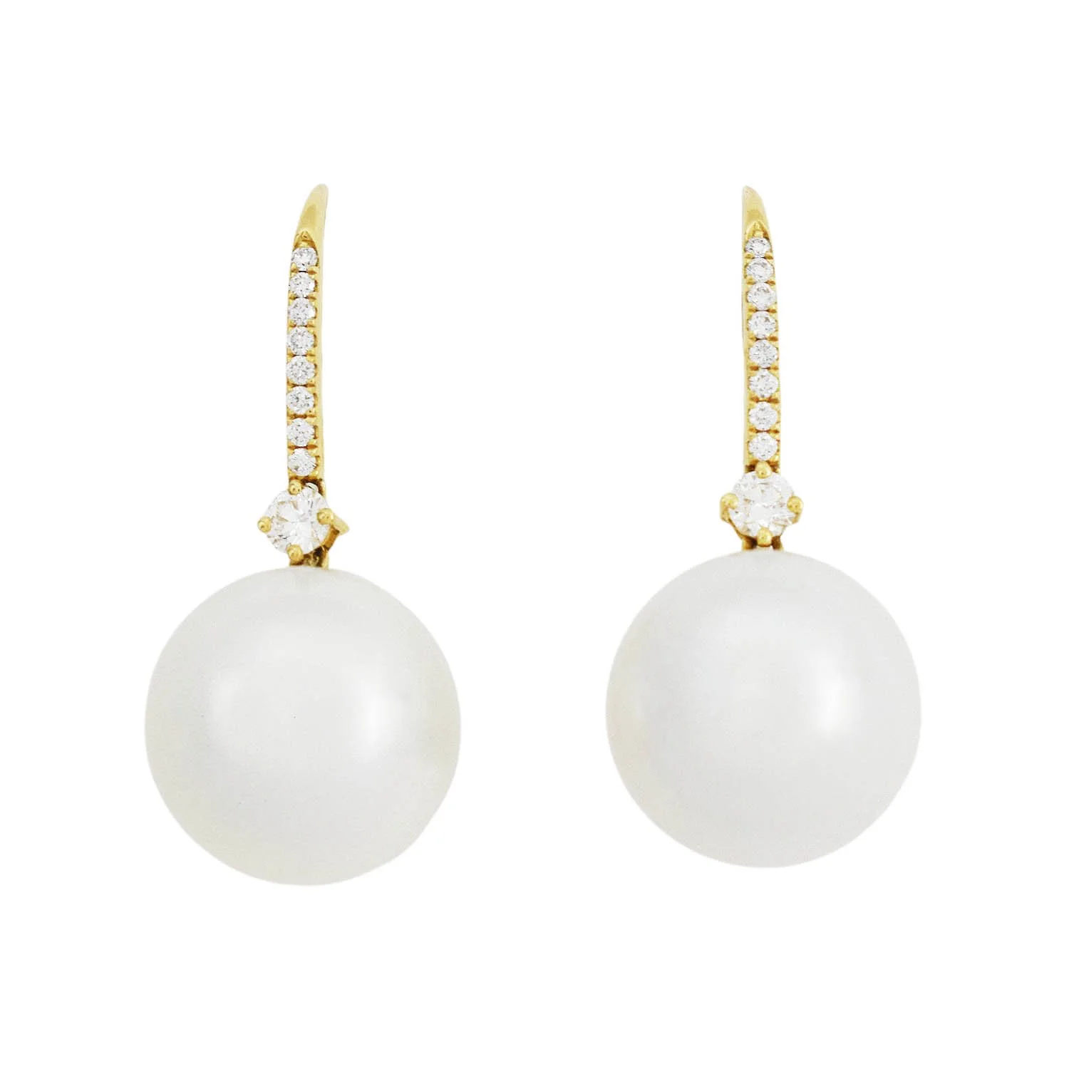 18K South Sea Pearl and Diamond Earrings