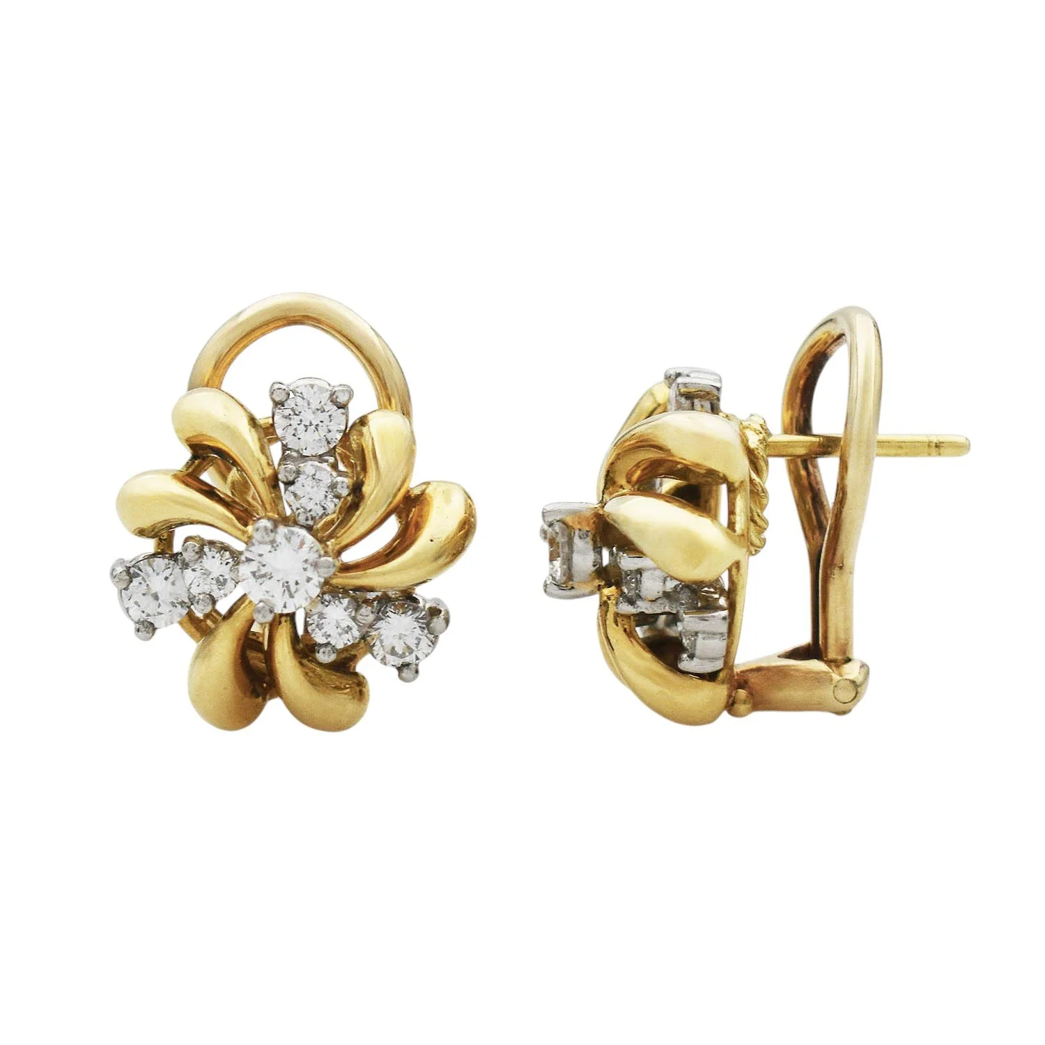 18K Vintage Diamond Earrings