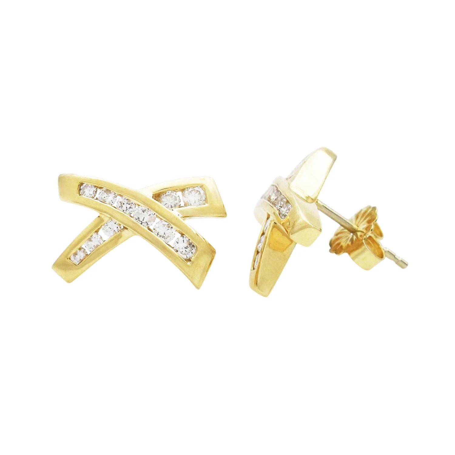 Diamond X Stud Earrings