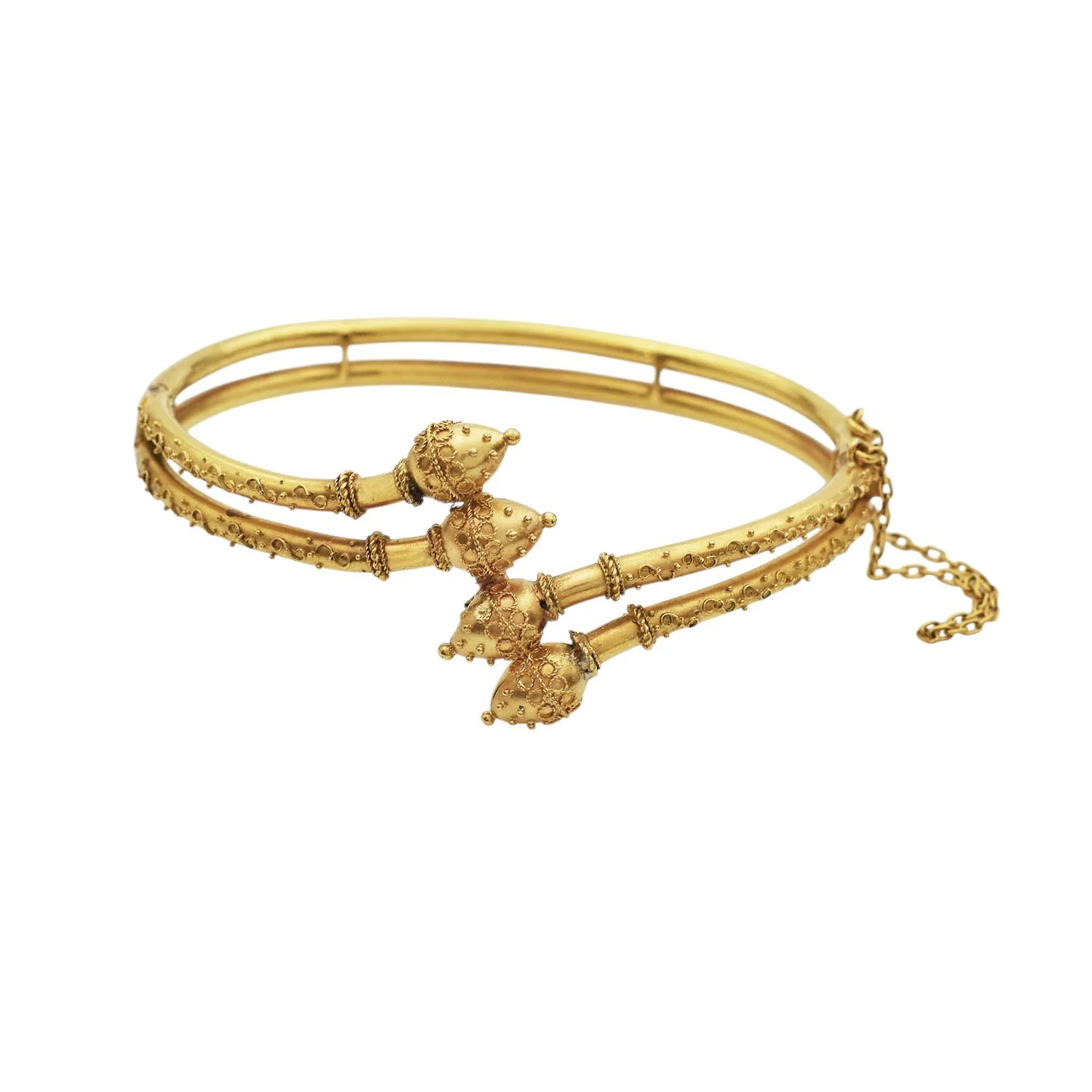 Victorian Etruscan Revival Hinged Bangle Gold