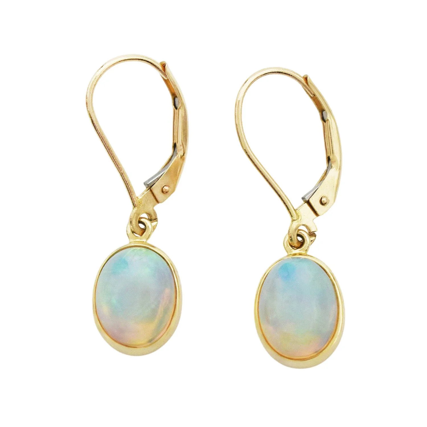 Oval Ethiopian Opal Dangle Earrings