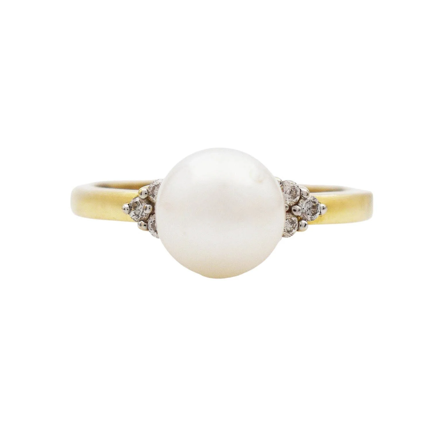 Akoya Pearl and Diamond Ring Gold