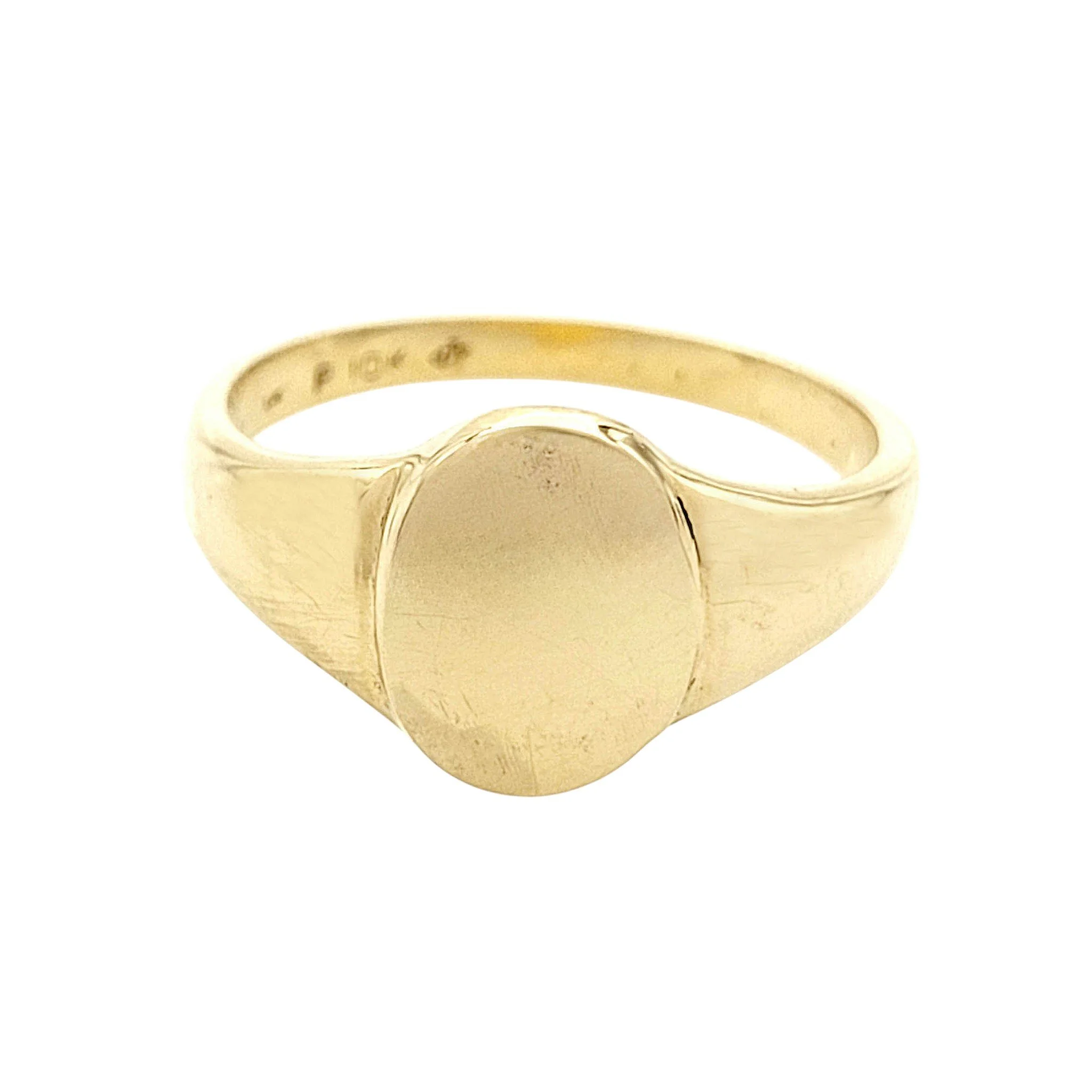 Polished Gold Oval Signet Ring