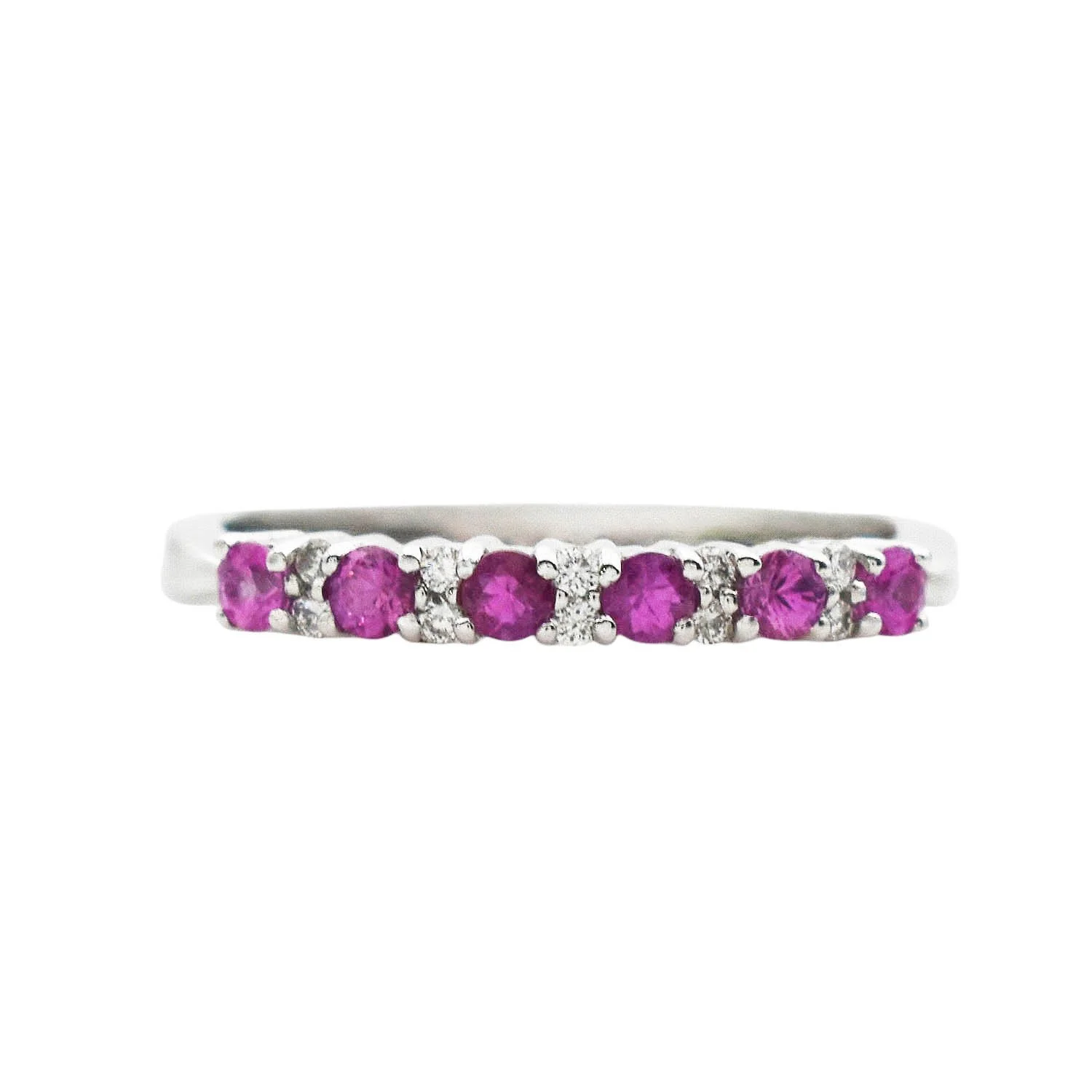 Pink Sapphire Diamond Band Ring