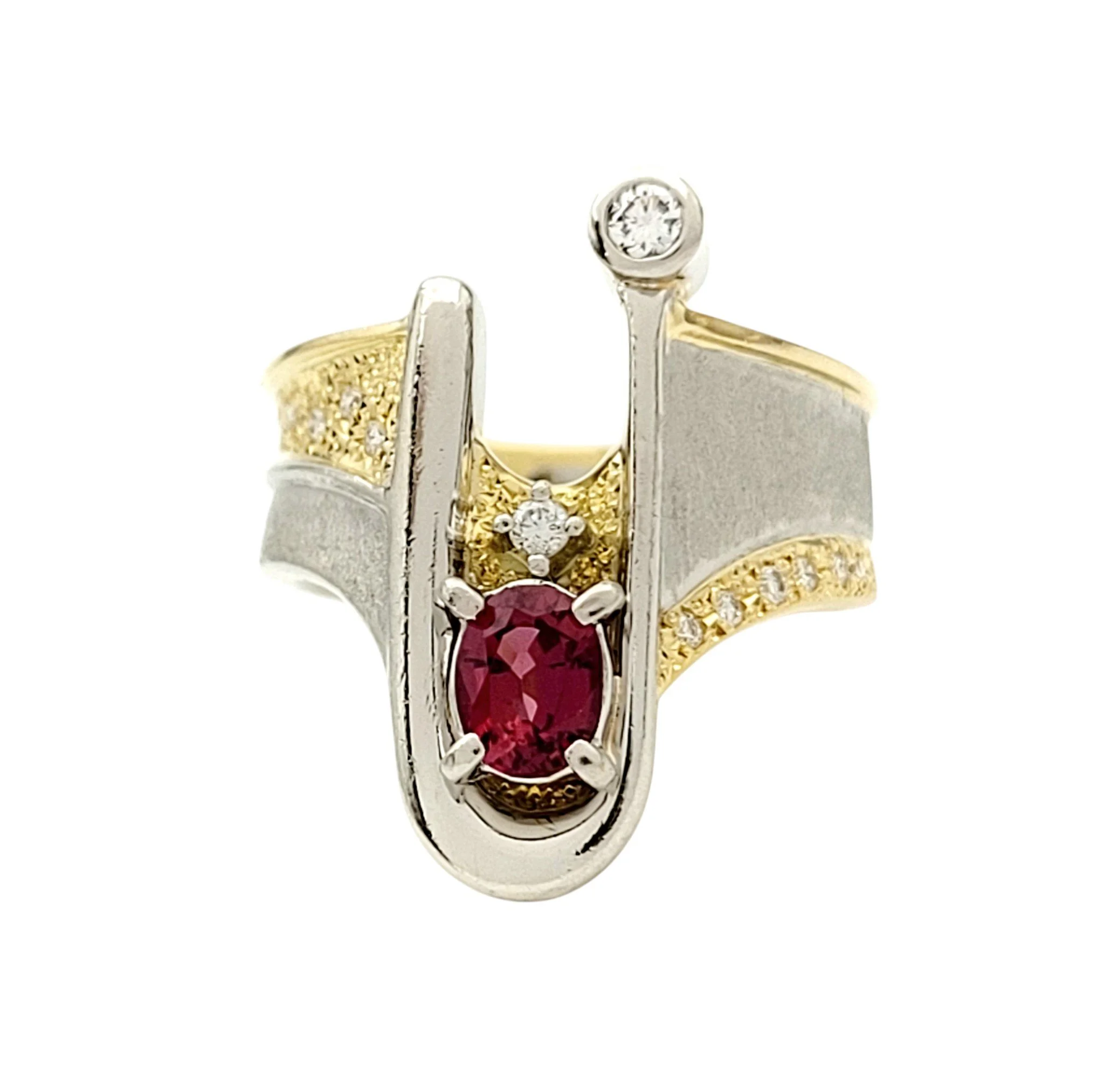 Ruby Diamond Ring Gold Platinum