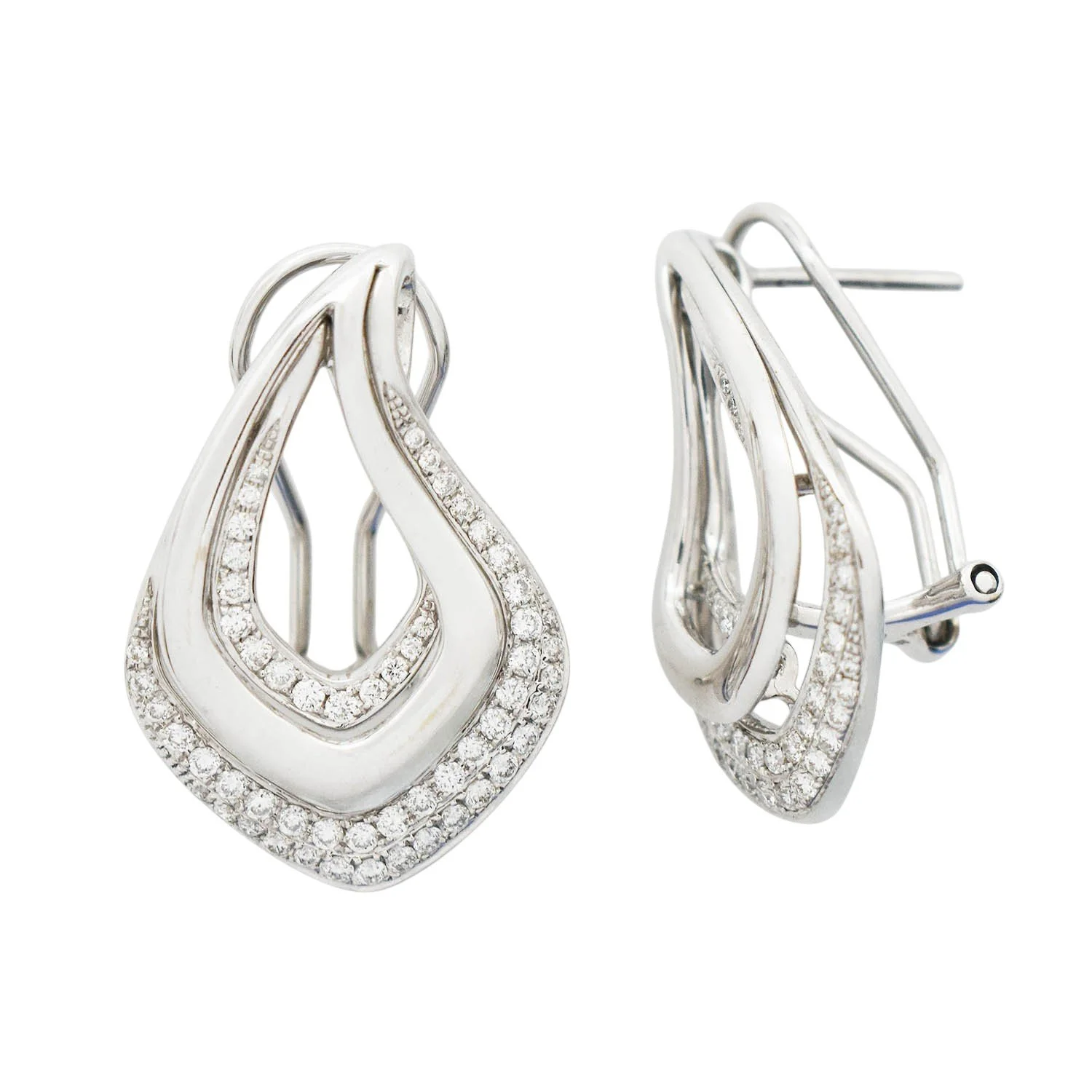 18K Vintage Diamond Teardrop Earrings