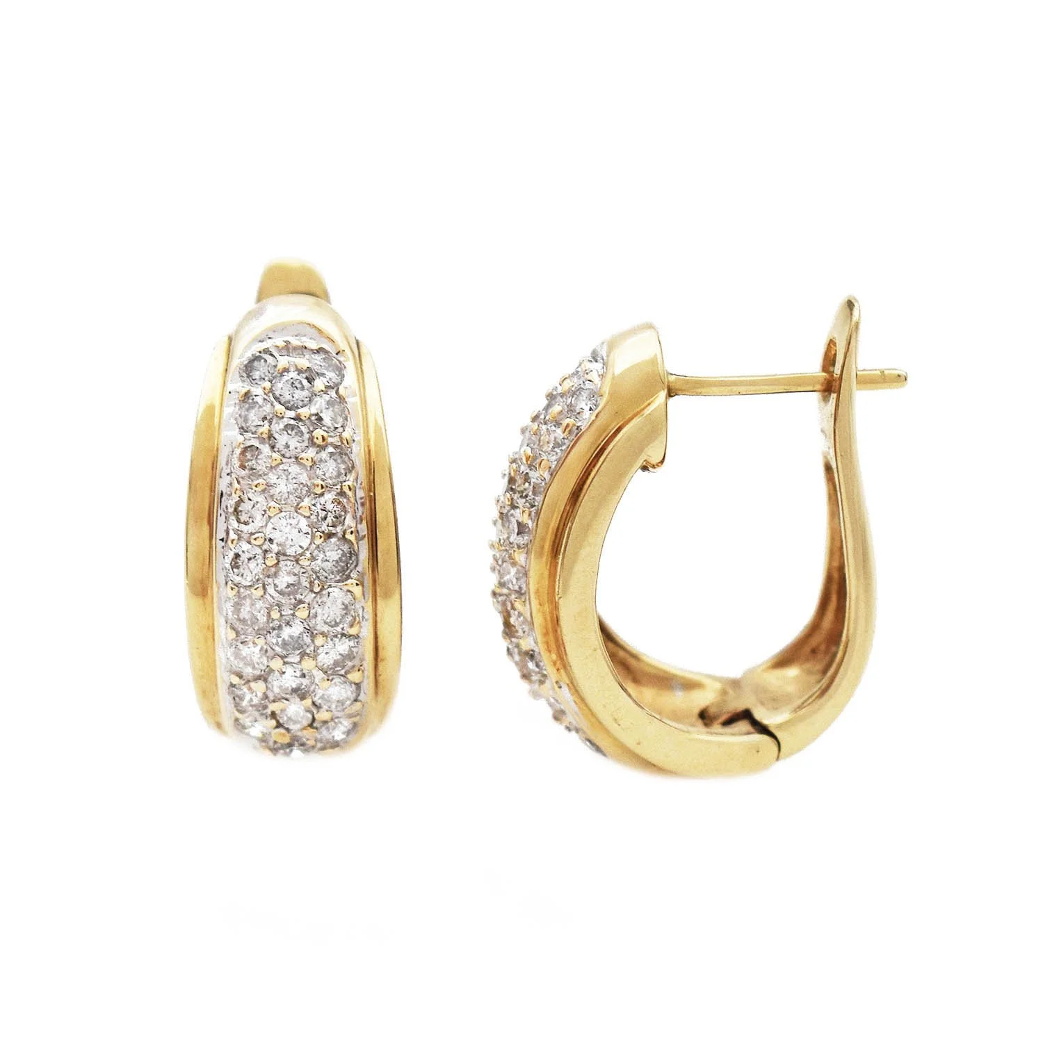 Diamond Huggie Earrings Yellow Gold