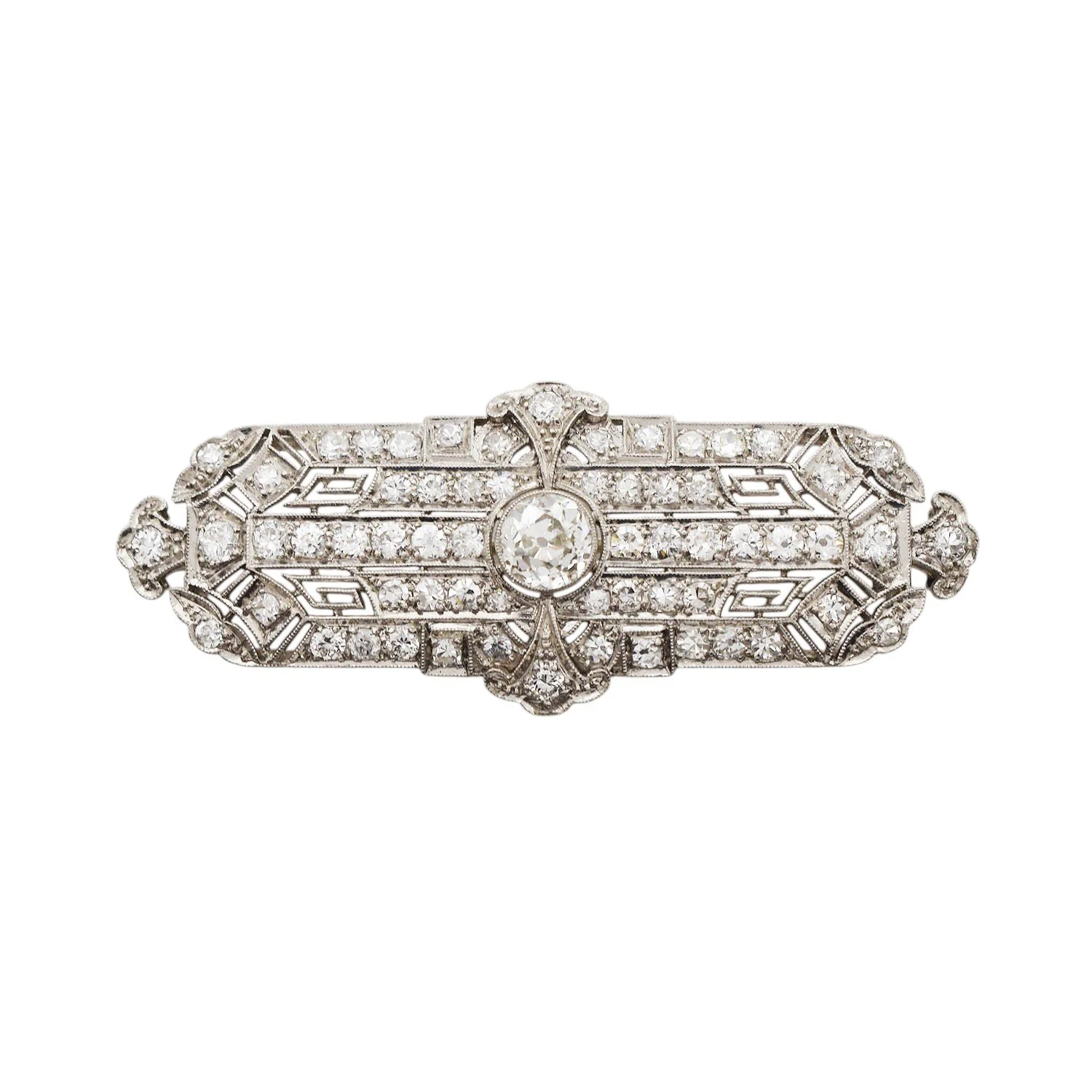 Art Deco Platinum Diamond Brooch