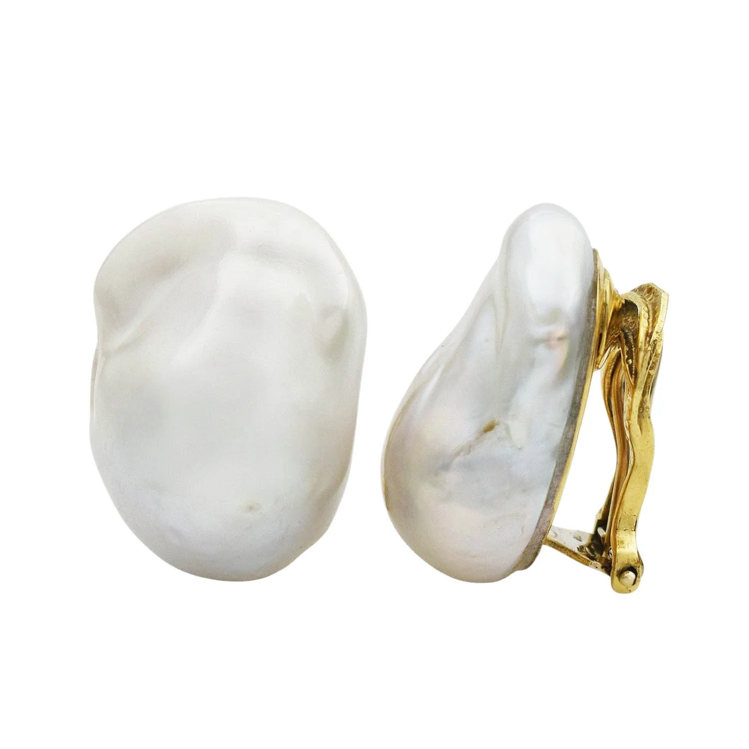Yvel South Sea Baroque Pearl Clip-On Earrings