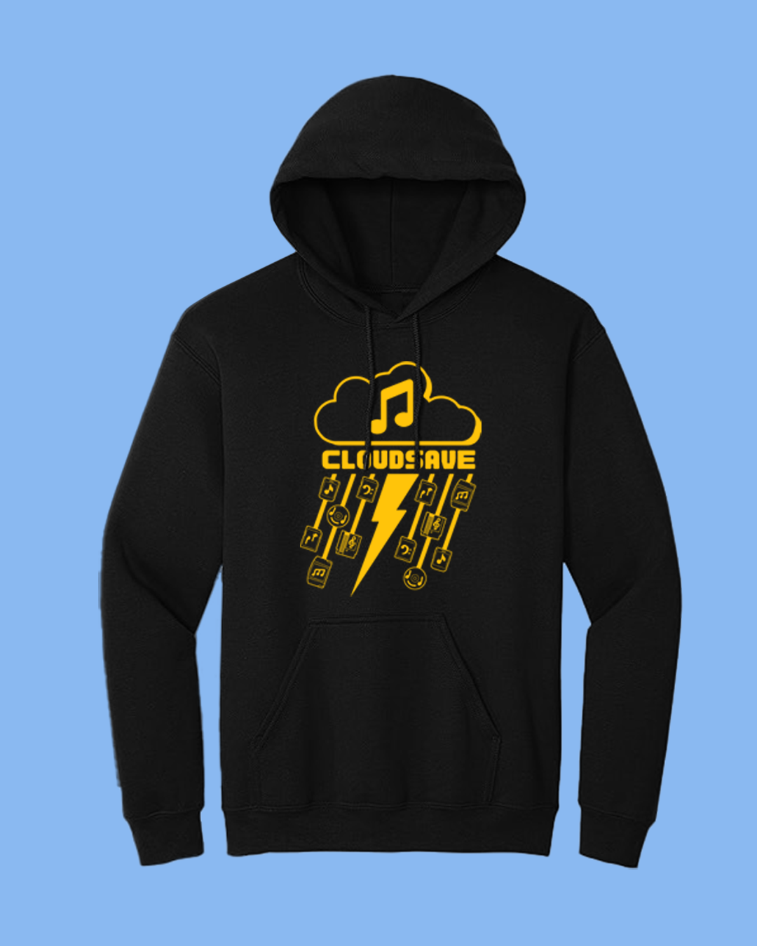 Make It Rain - Yellow on Black Hoodie