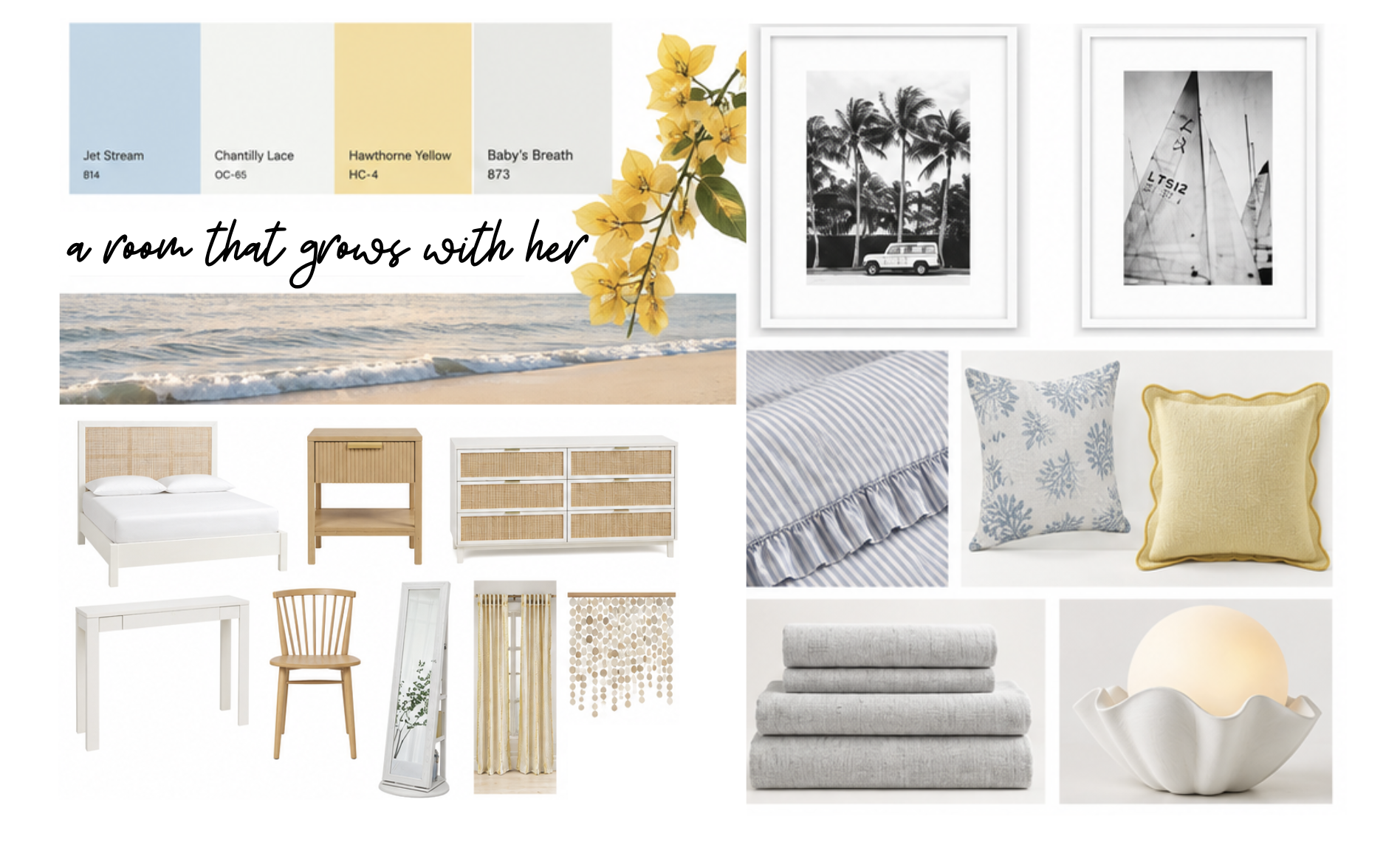 design board for girls beach themed room