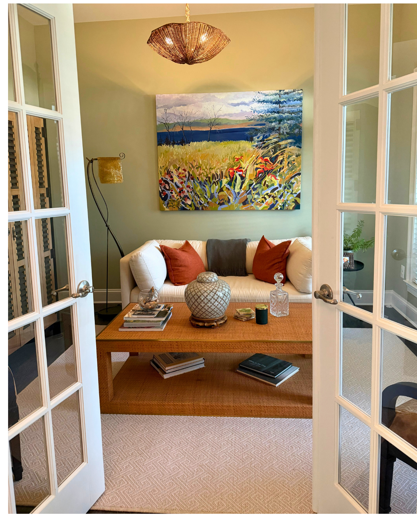 Sitting room with french doors