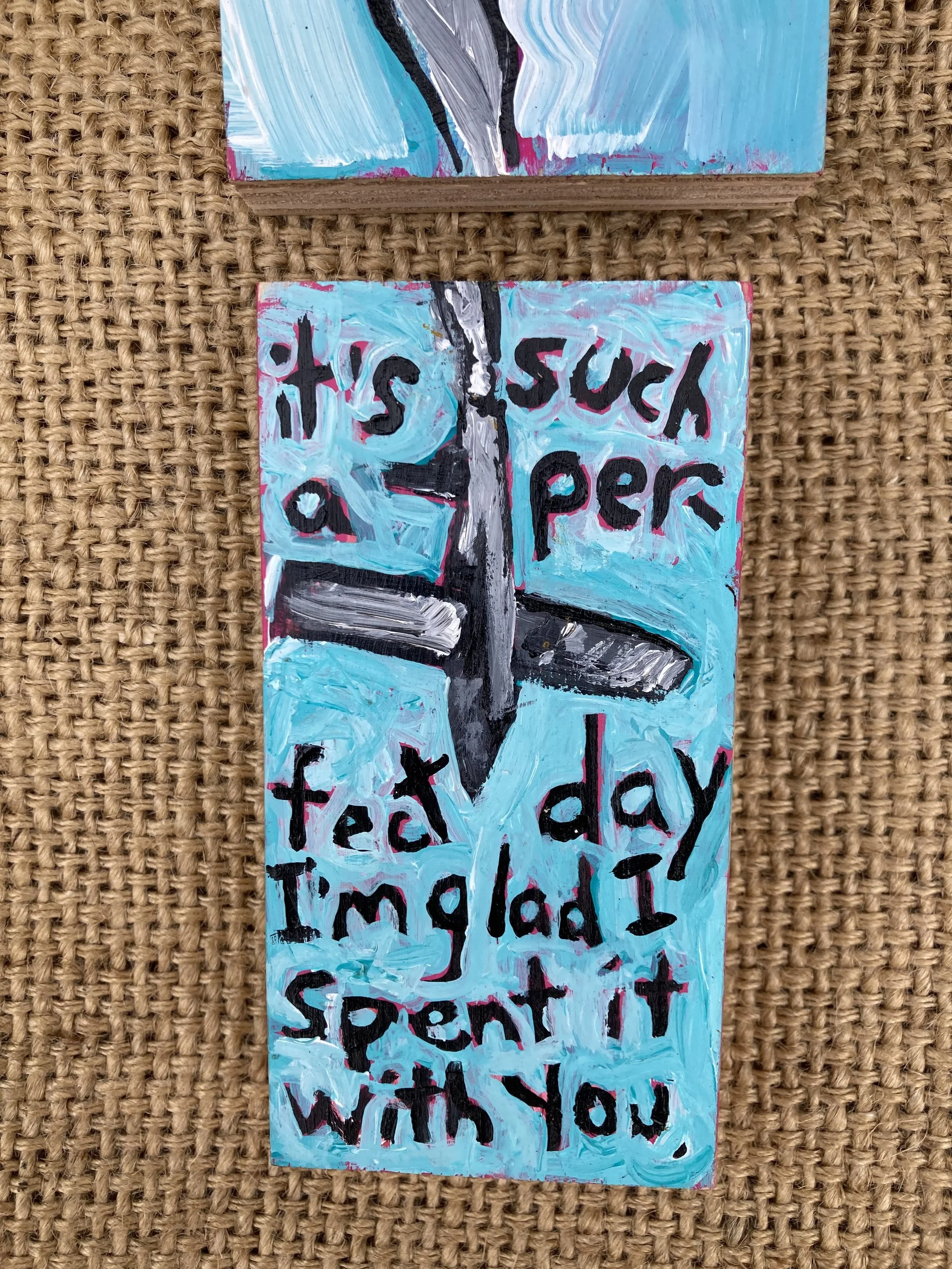 Perfect (Lou Reed)  2 1/2x 4 3/4 inches acrylic on wood Single part $45 (Diptych $65)