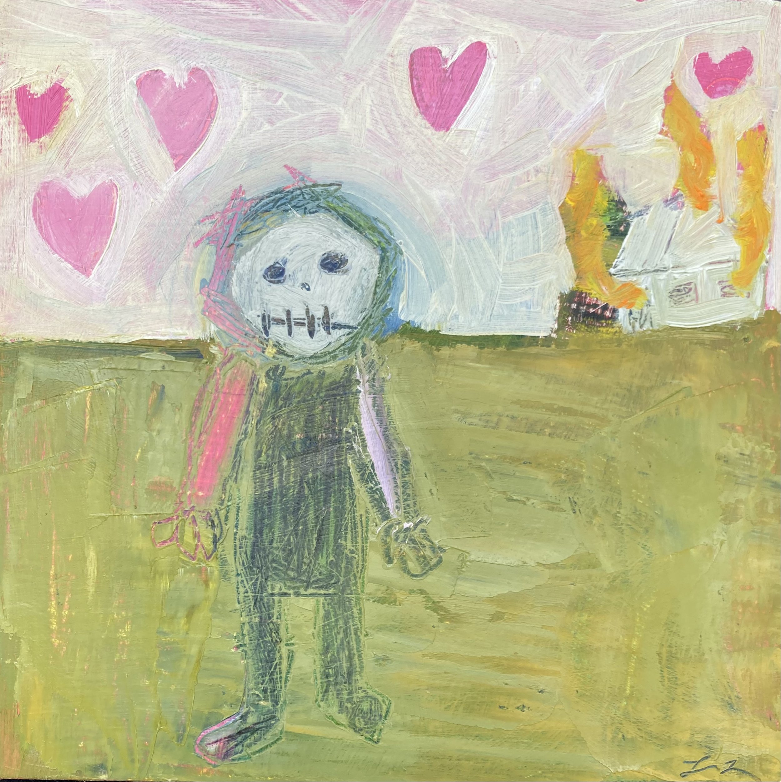 But I Love You 5x5 inches oil on wood $120