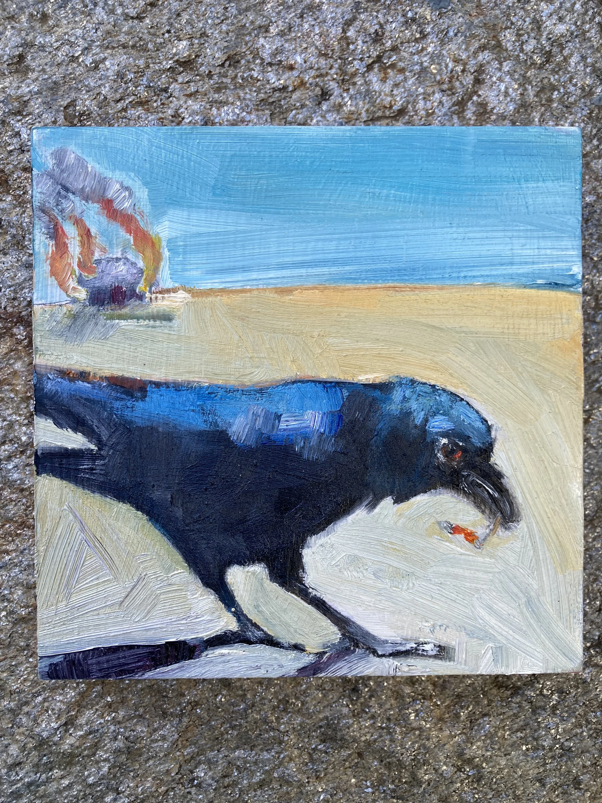 Sayonara 5x5 oil on wood