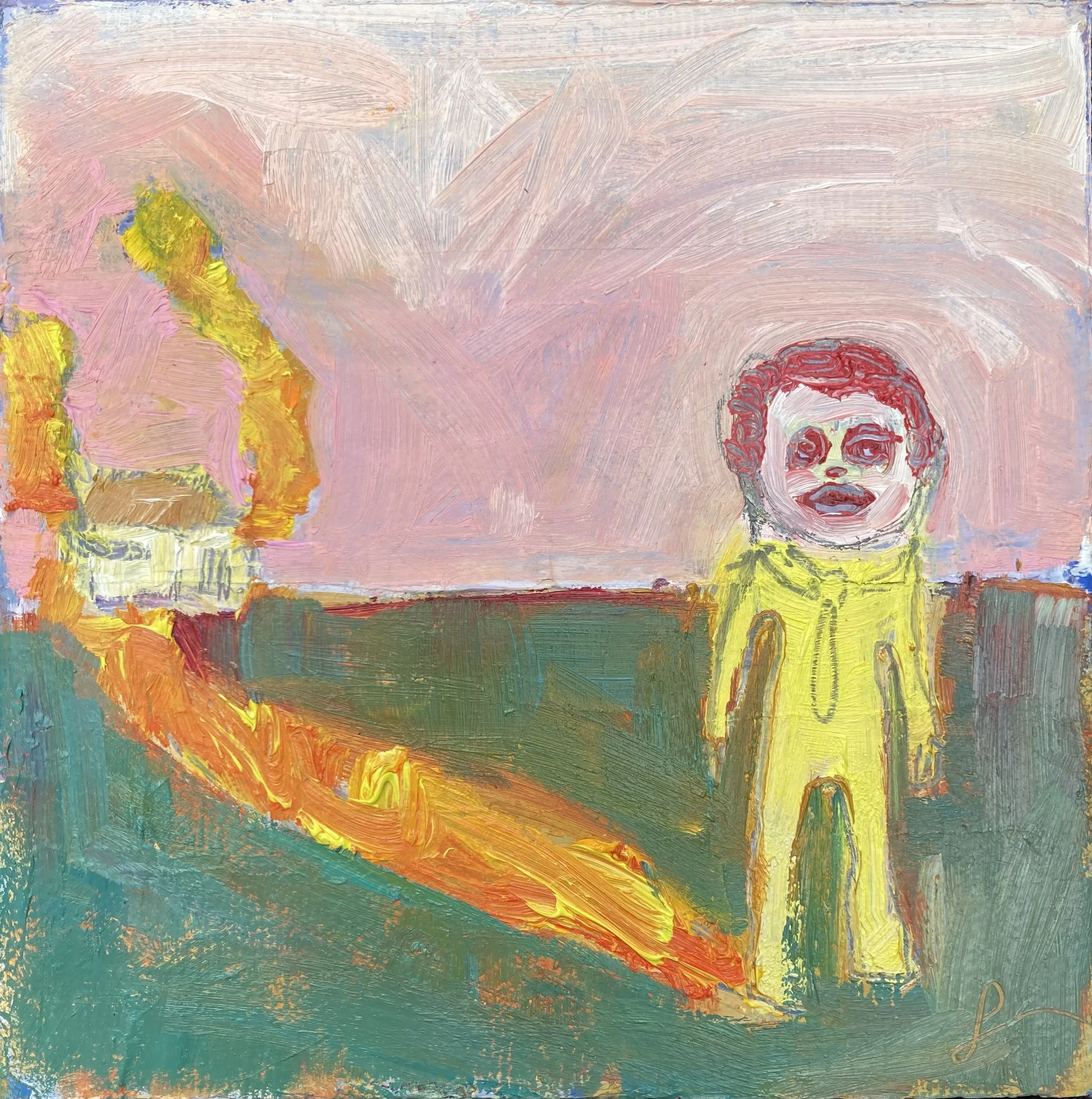 I Can See Through You  5x5 oil on wood $120