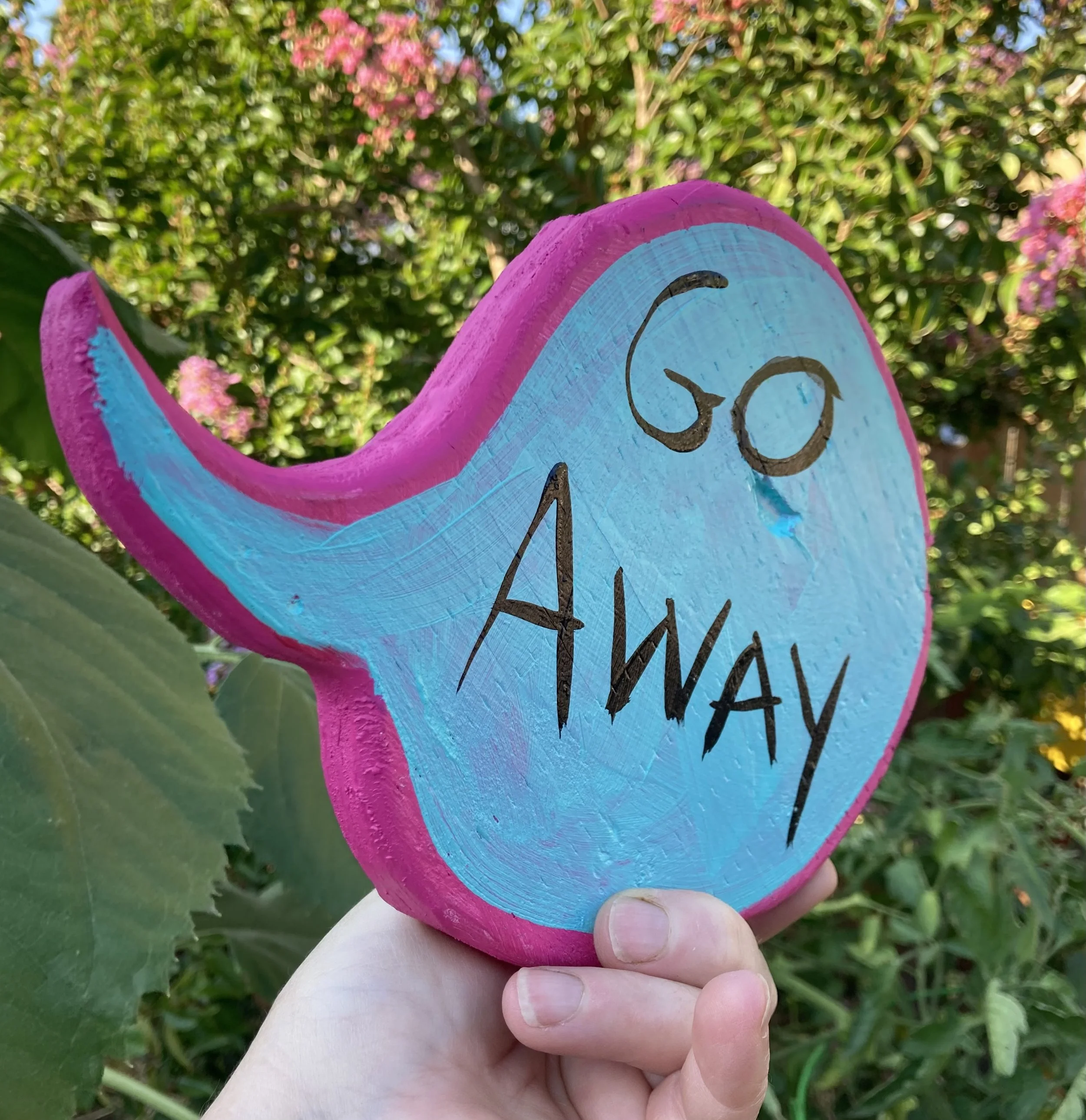 Double Sided Speech Bubble with Come Back $100  Hangs from top