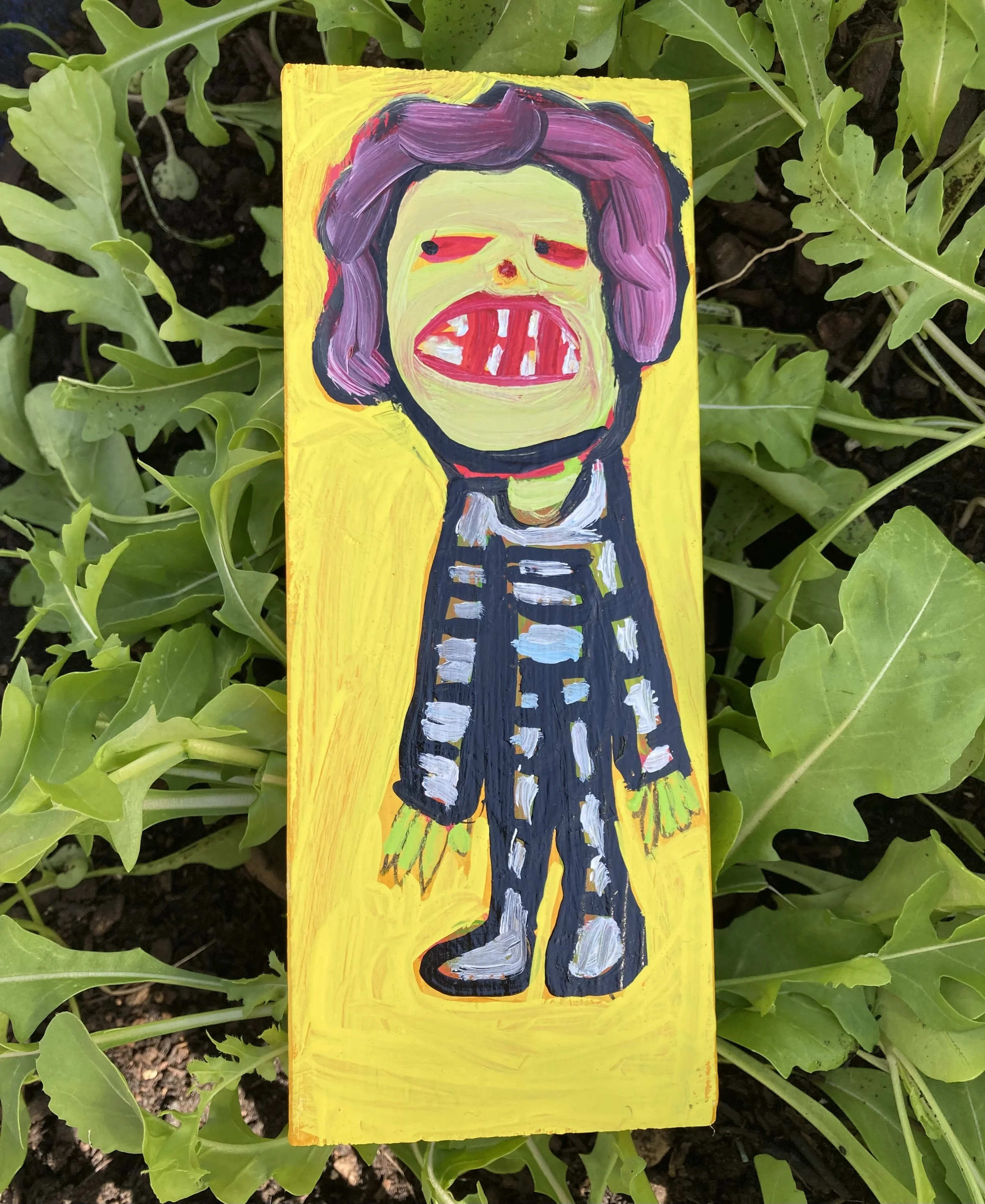 Free Arugula With purchase *while supplies last. Acrylic on wood 2 1/2x6 1/2 inches $40