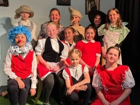 Group of students posing in costume